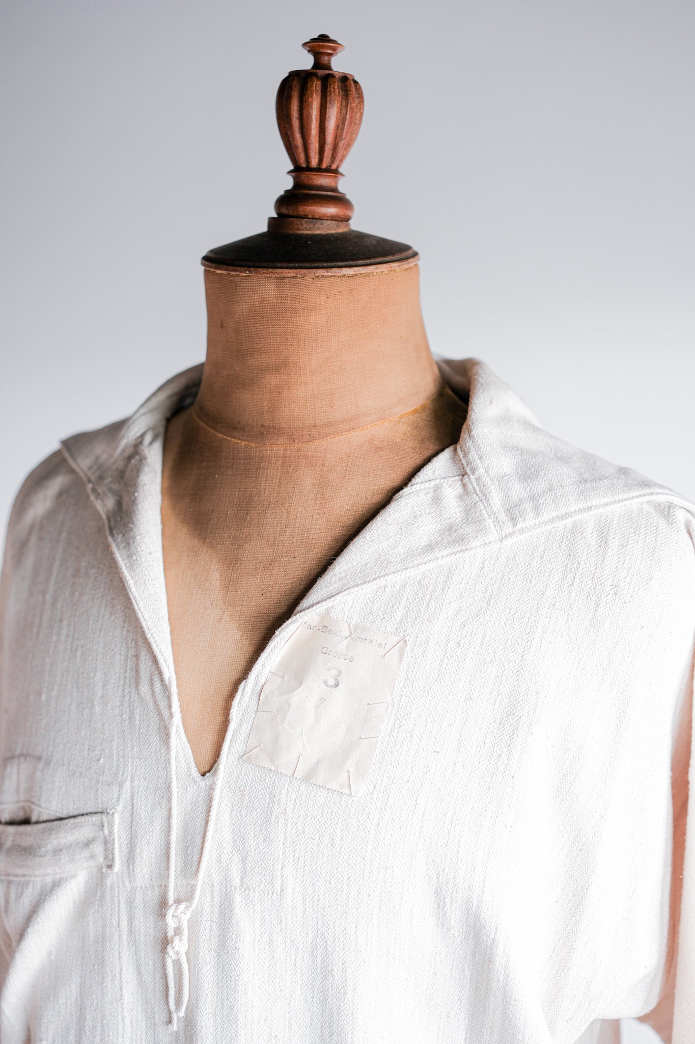 ［~40's］WWⅡ German Navy Drillich HBT Linen Sailor Smock Size.3 "Kriegsmarine" "Dead Stock"