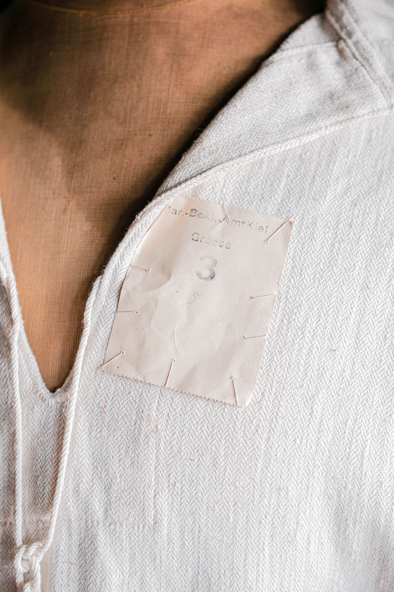 ［~40's］WWⅡ German Navy Drillich HBT Linen Sailor Smock Size.3 "Kriegsmarine" "Dead Stock"