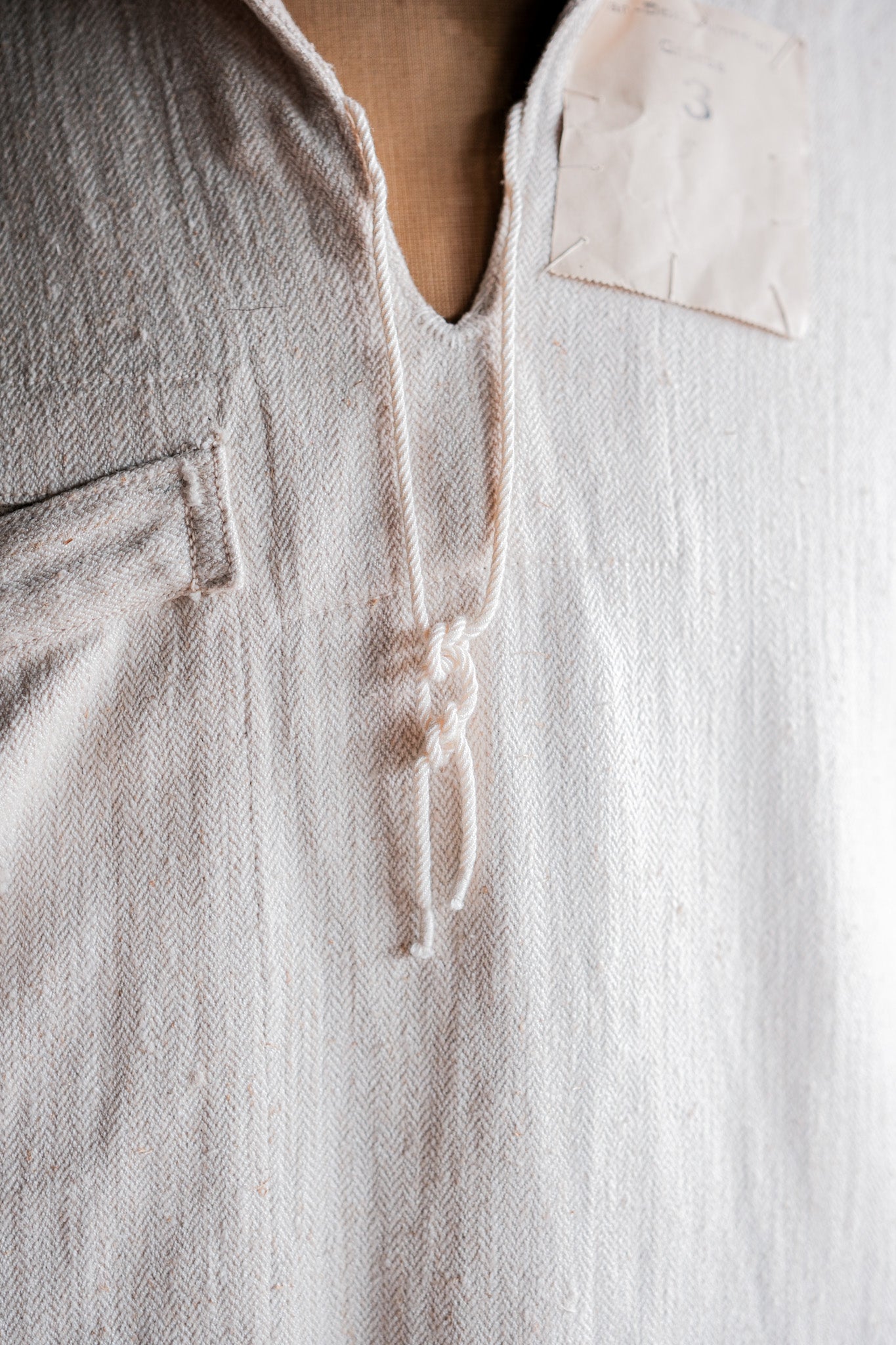 ［~40's］WWⅡ German Navy Drillich HBT Linen Sailor Smock Size.3 "Kriegsmarine" "Dead Stock"