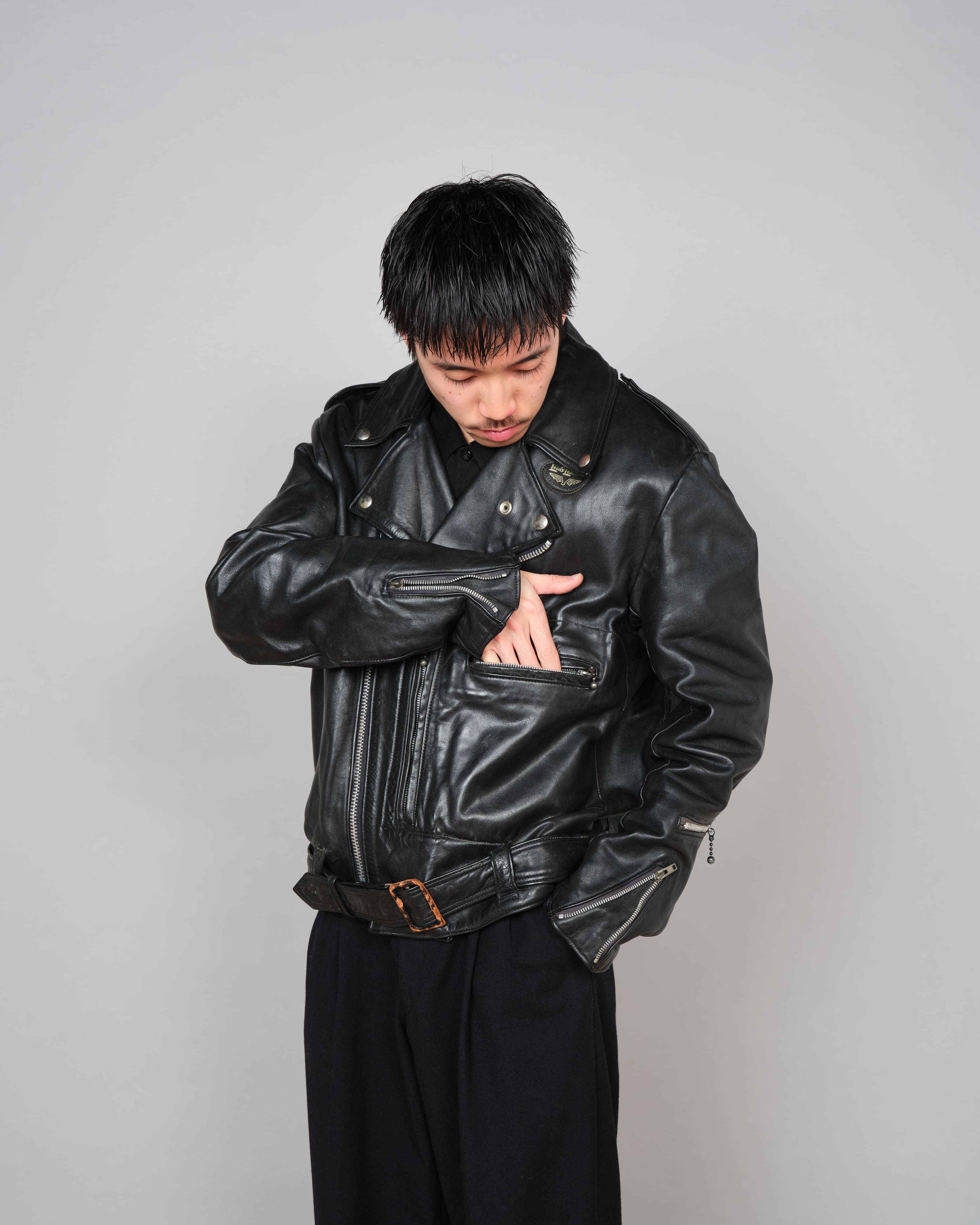 【~70’s】Vintage Lewis Leathers Leather Double Riders Jacket Size.42 "BRONX"