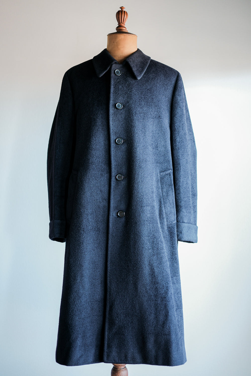 【~00's】Old ARNYS PARIS Saddle Shoulder Angora Balmacaan Coat Size.42
