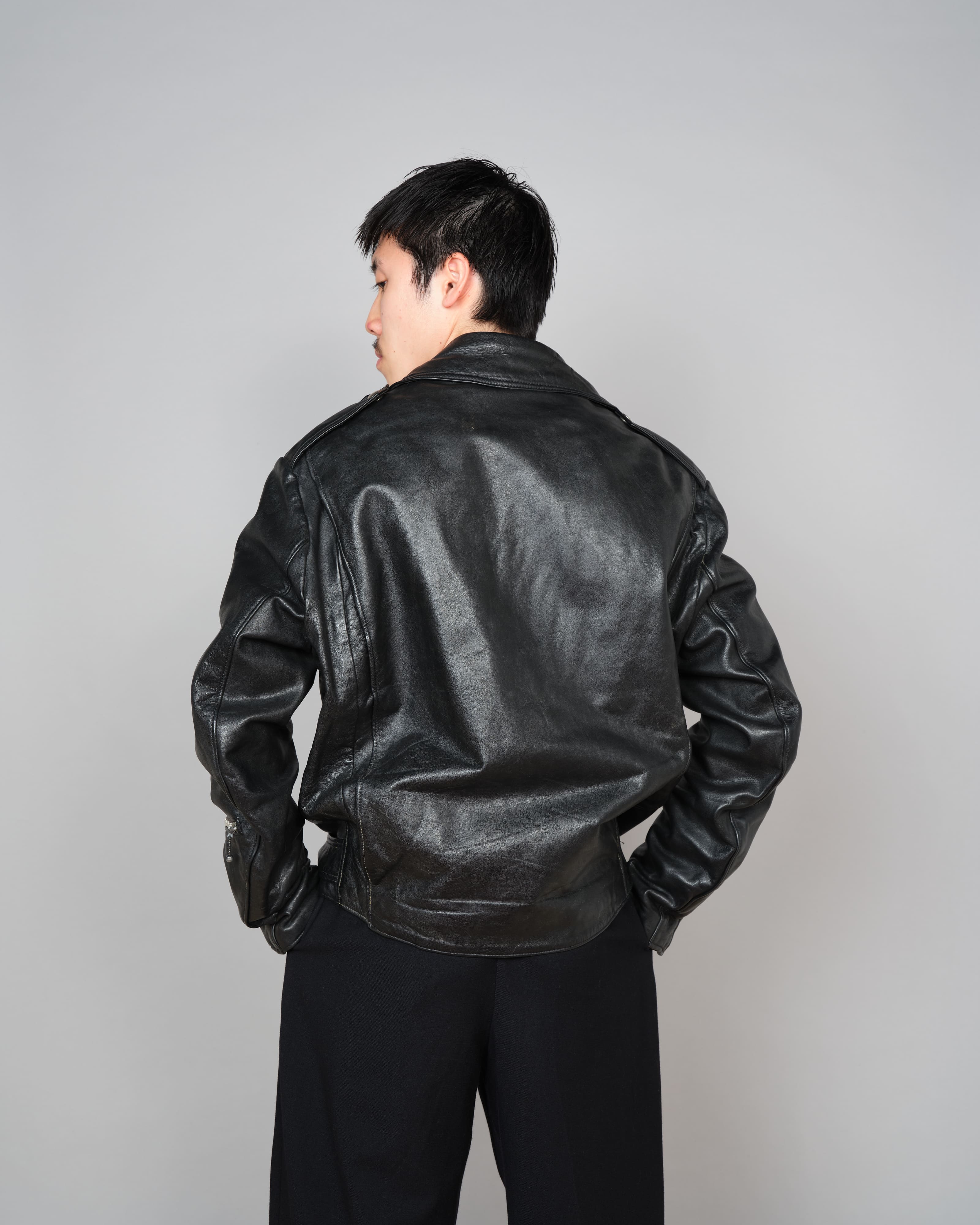 70's】Vintage Lewis Leathers Leather Double Riders Jacket Size.42 