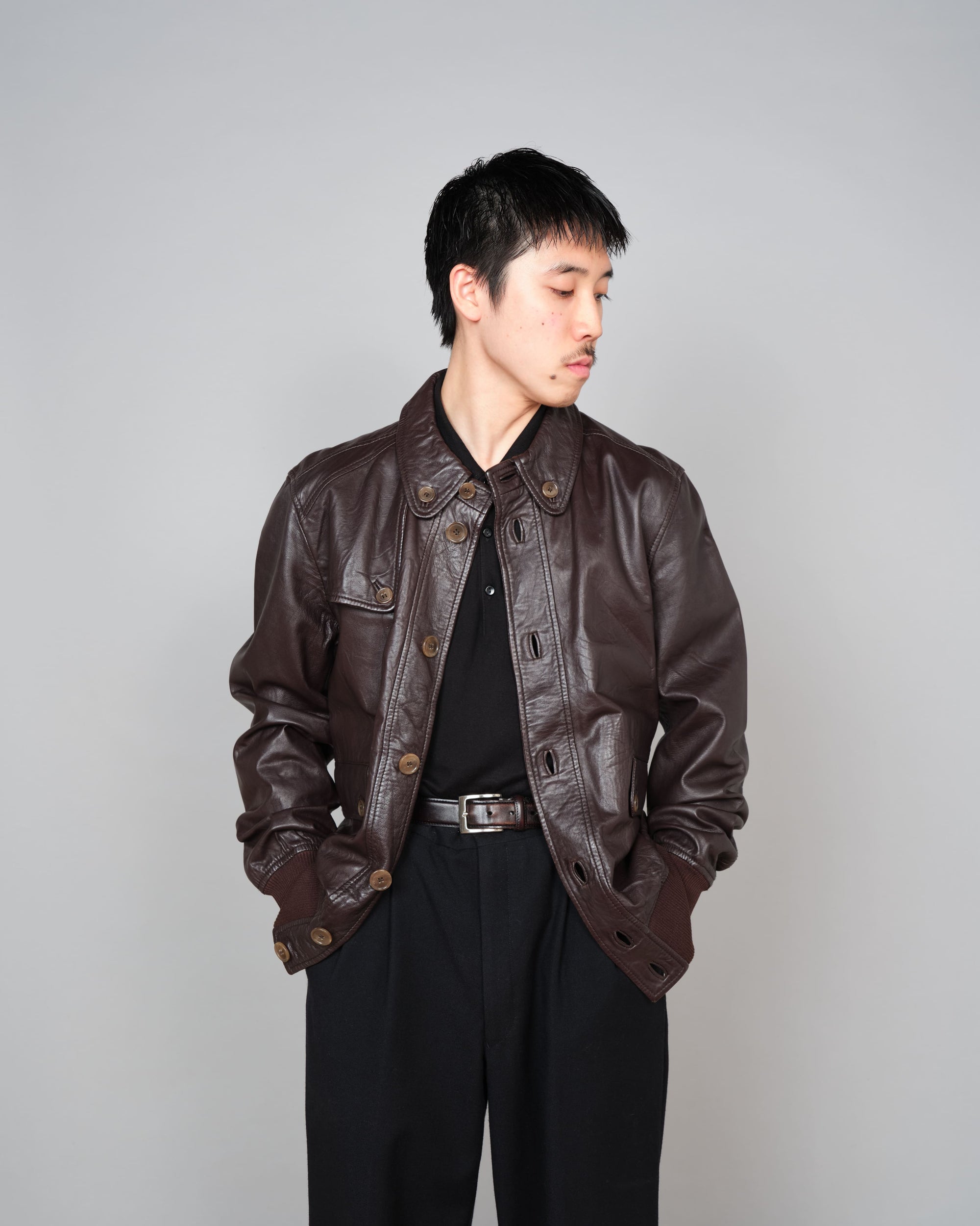 ［~00’s］Old DOLCE&GABBANA Lambskin Leather Blouson Size.50