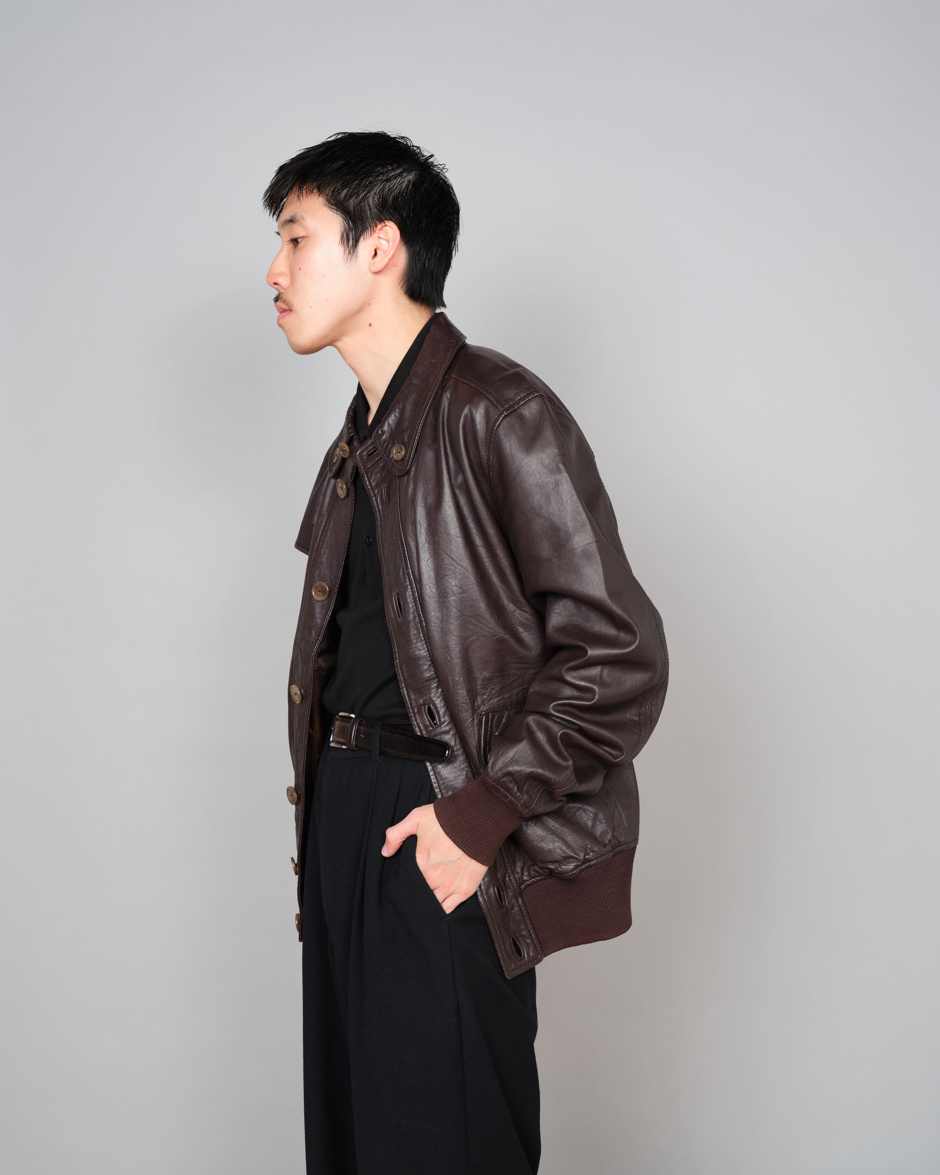 【~00’s】Old DOLCE&GABBANA Lambskin Leather Blouson Size.50