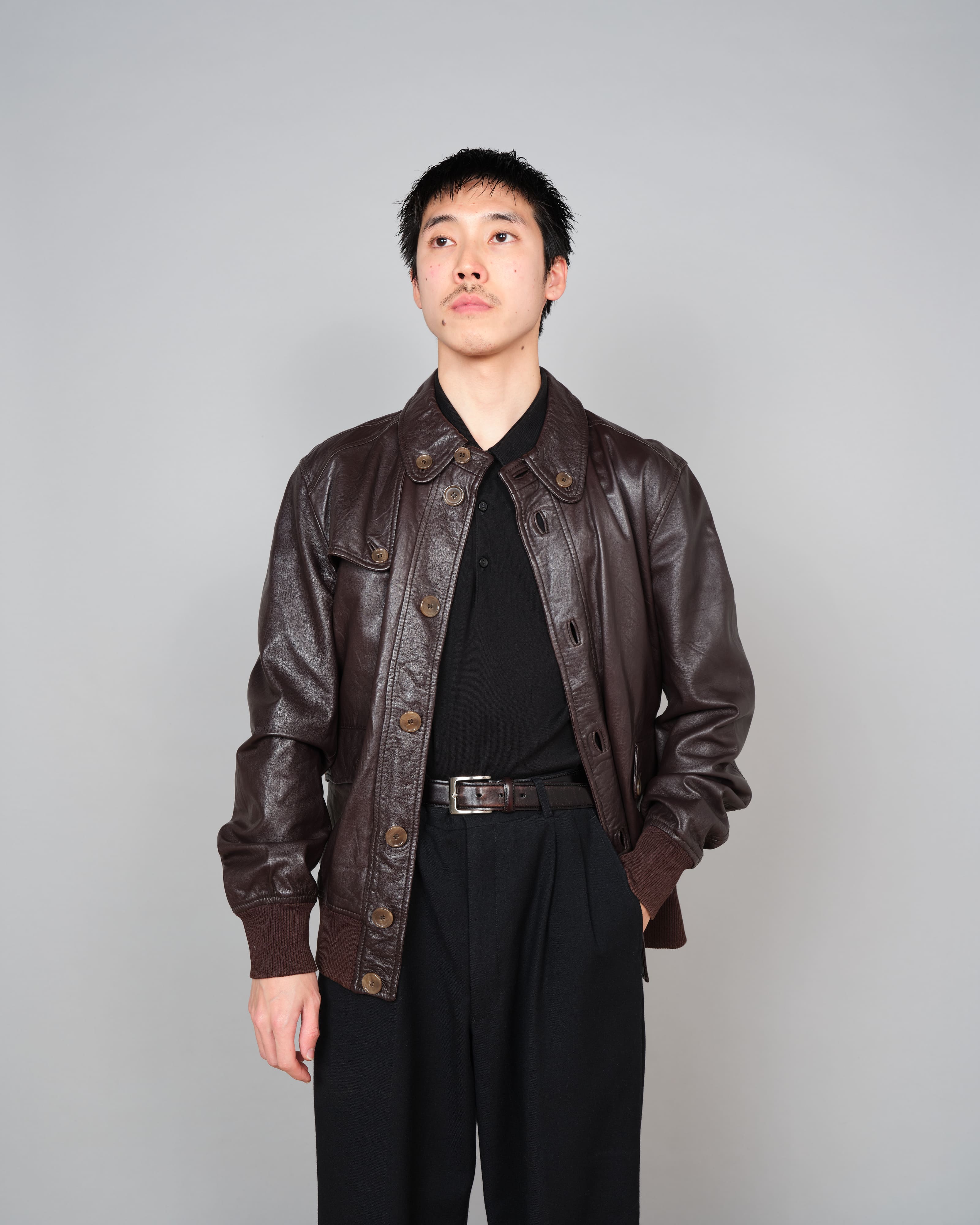 00's】Old DOLCE&GABBANA Lambskin Leather Blouson Size.50