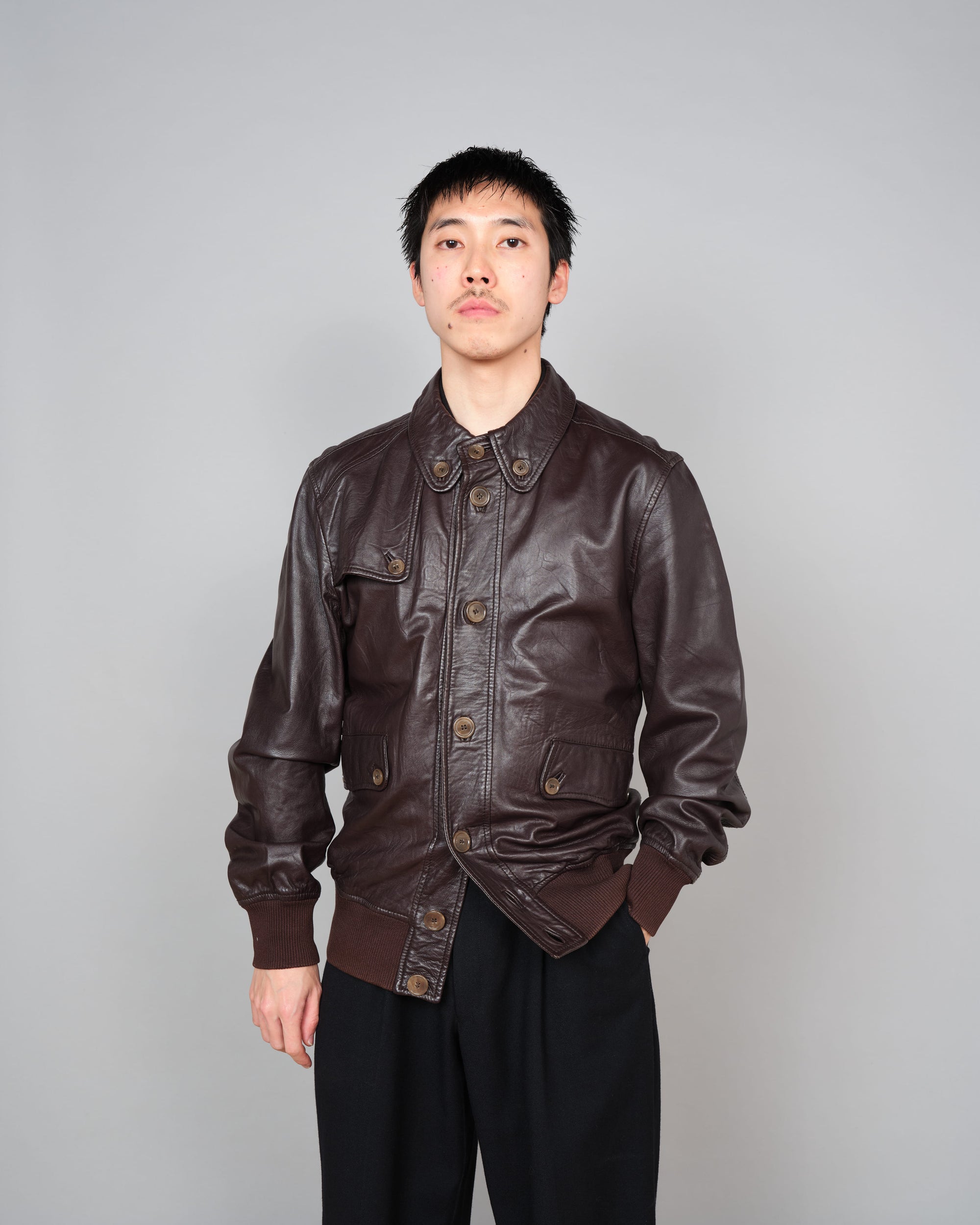 ［~00’s］Old DOLCE&GABBANA Lambskin Leather Blouson Size.50