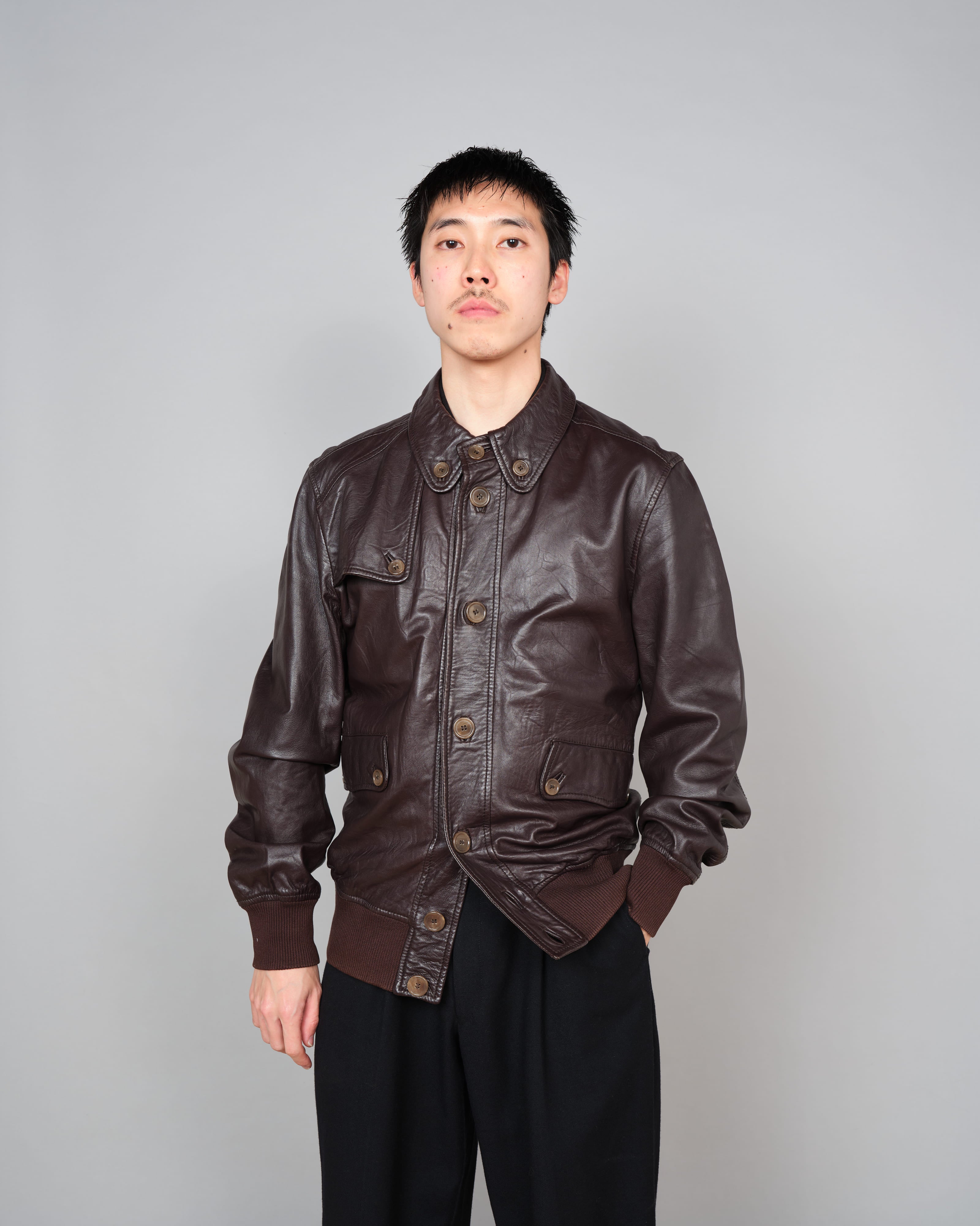 【~00’s】Old DOLCE&GABBANA Lambskin Leather Blouson Size.50