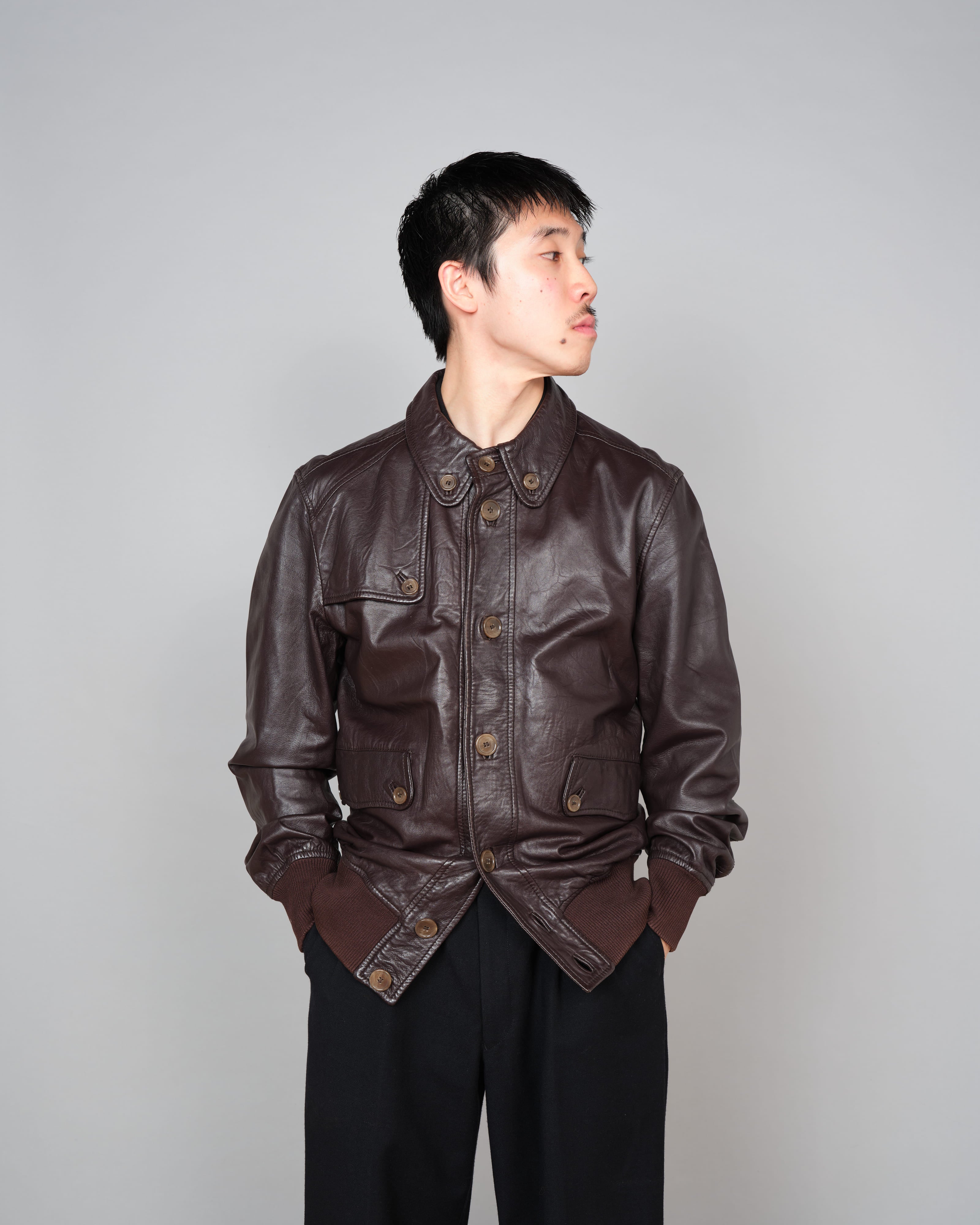 00's】Old DOLCE&GABBANA Lambskin Leather Blouson Size.50