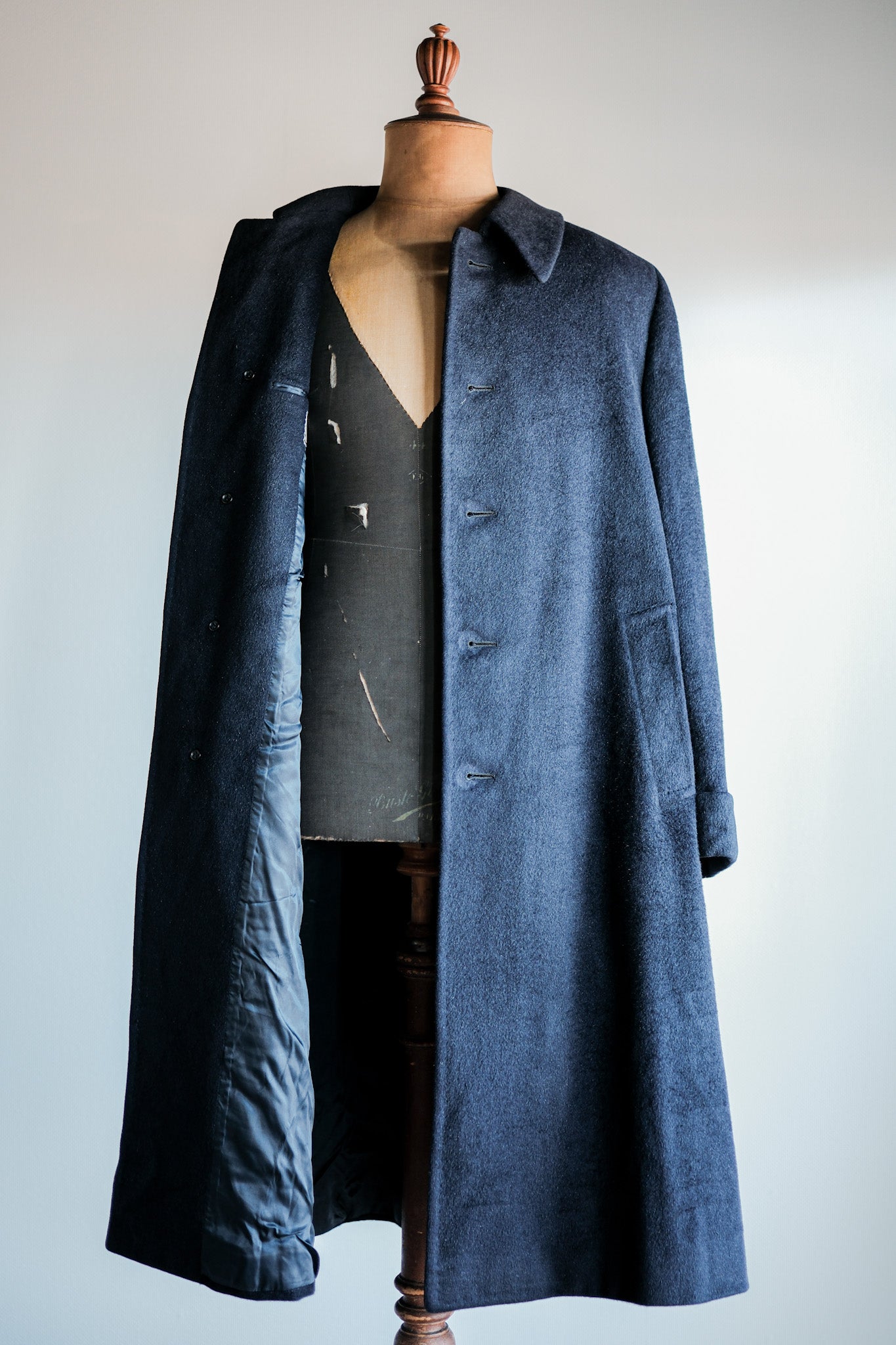 【~00's】Old ARNYS PARIS Saddle Shoulder Angora Balmacaan Coat Size.42