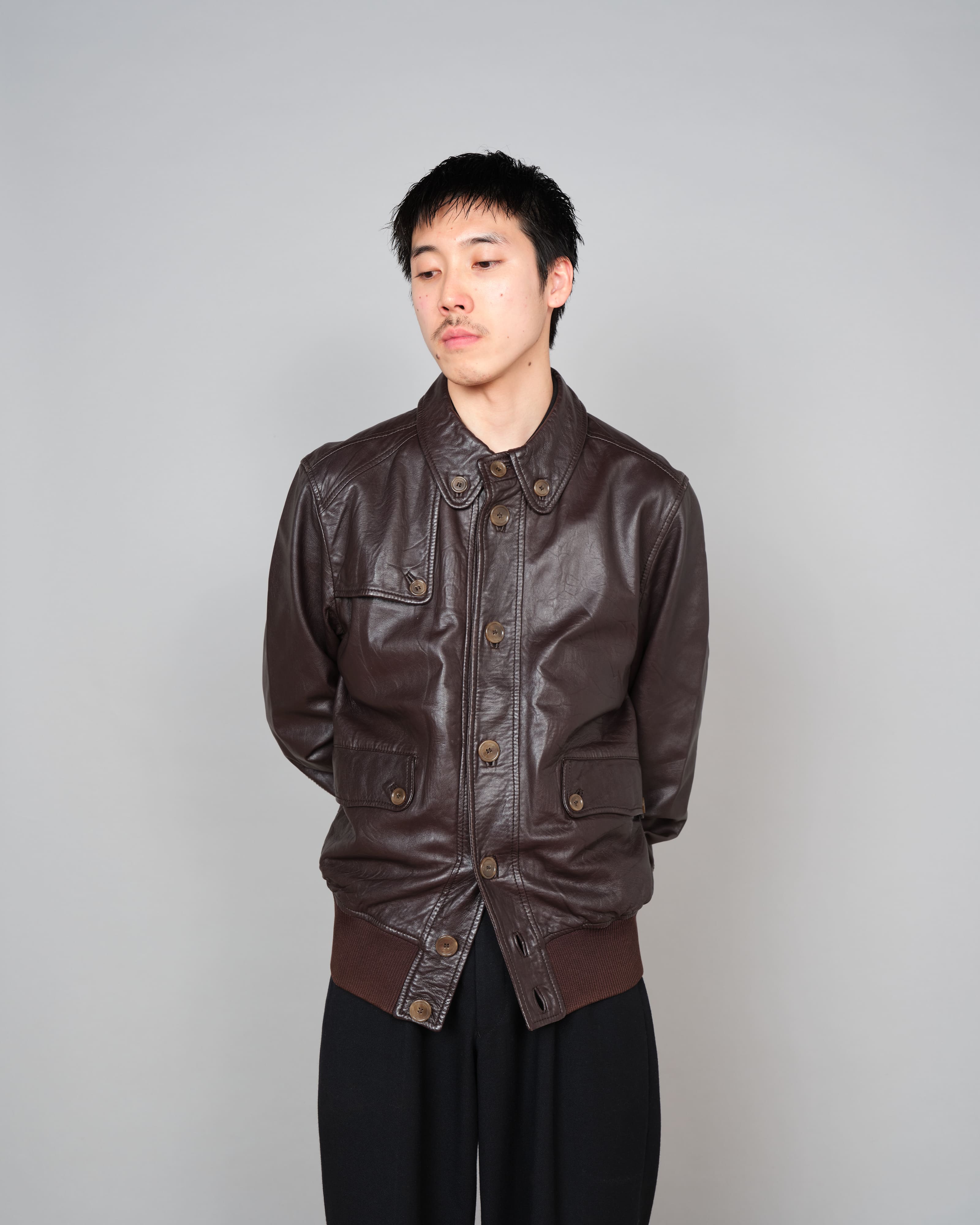 00's】Old DOLCE&GABBANA Lambskin Leather Blouson Size.50