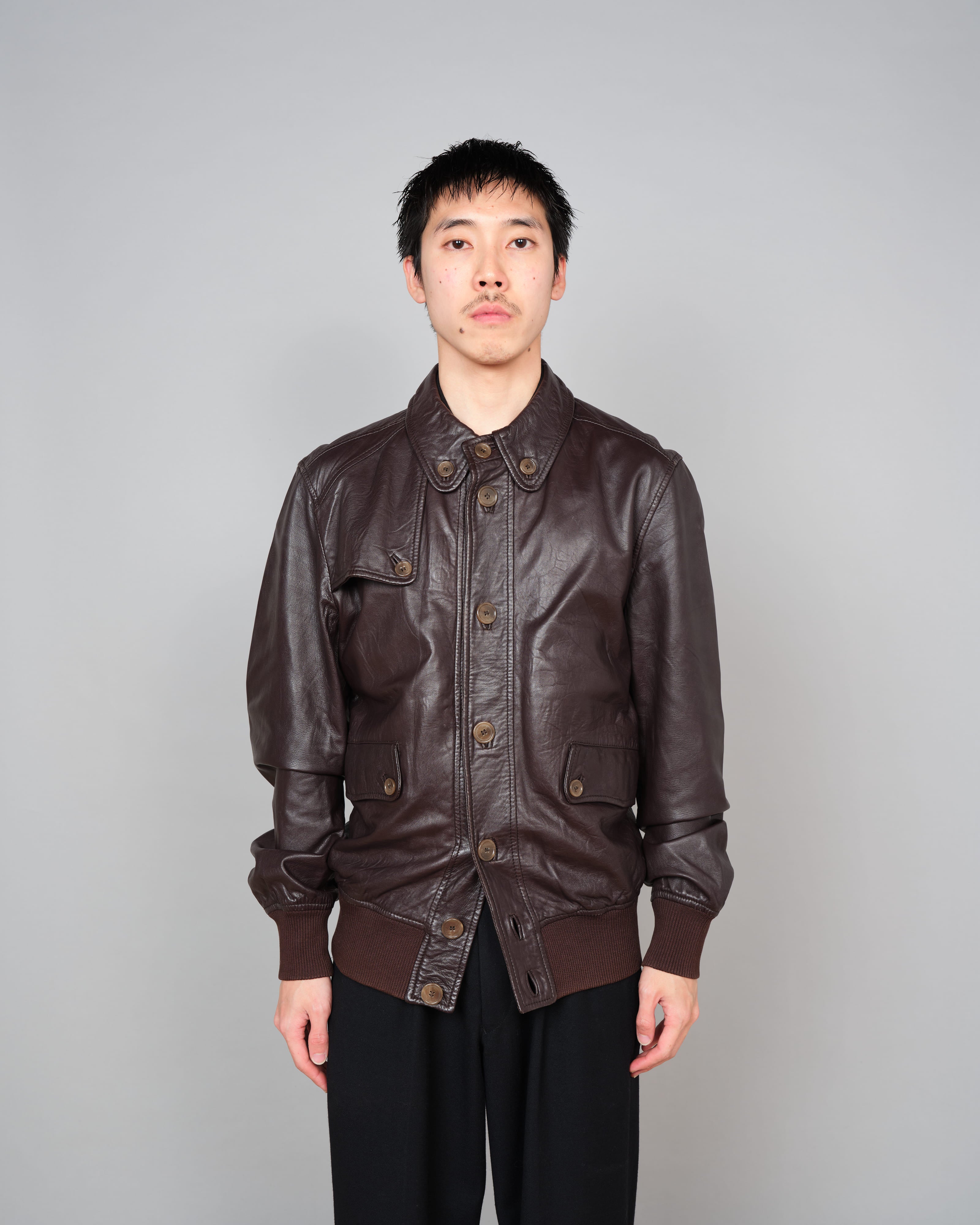 00's】Old DOLCE&GABBANA Lambskin Leather Blouson Size.50