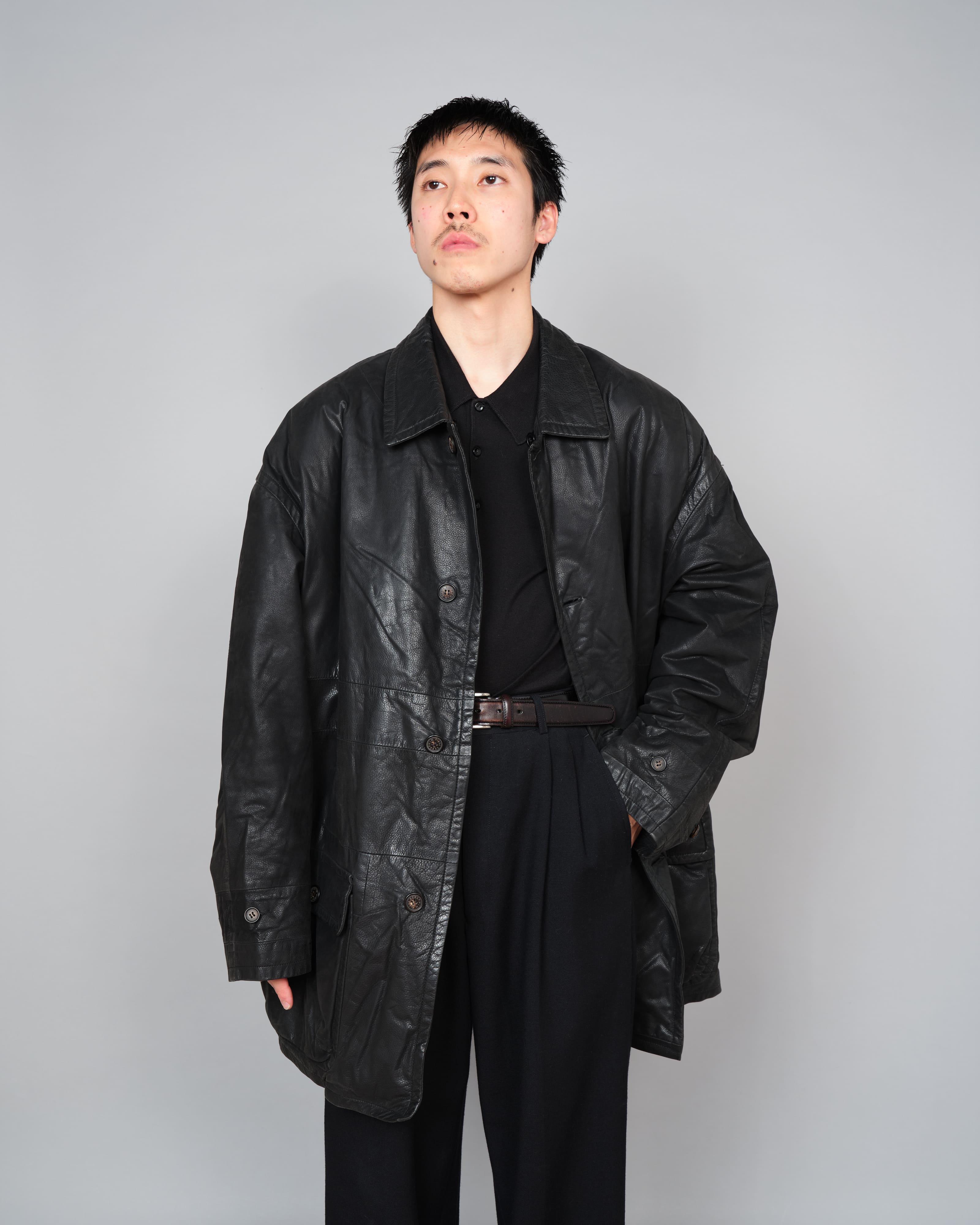 90's】Old SERAPHIN Deerskin Leather Jacket Size.52 