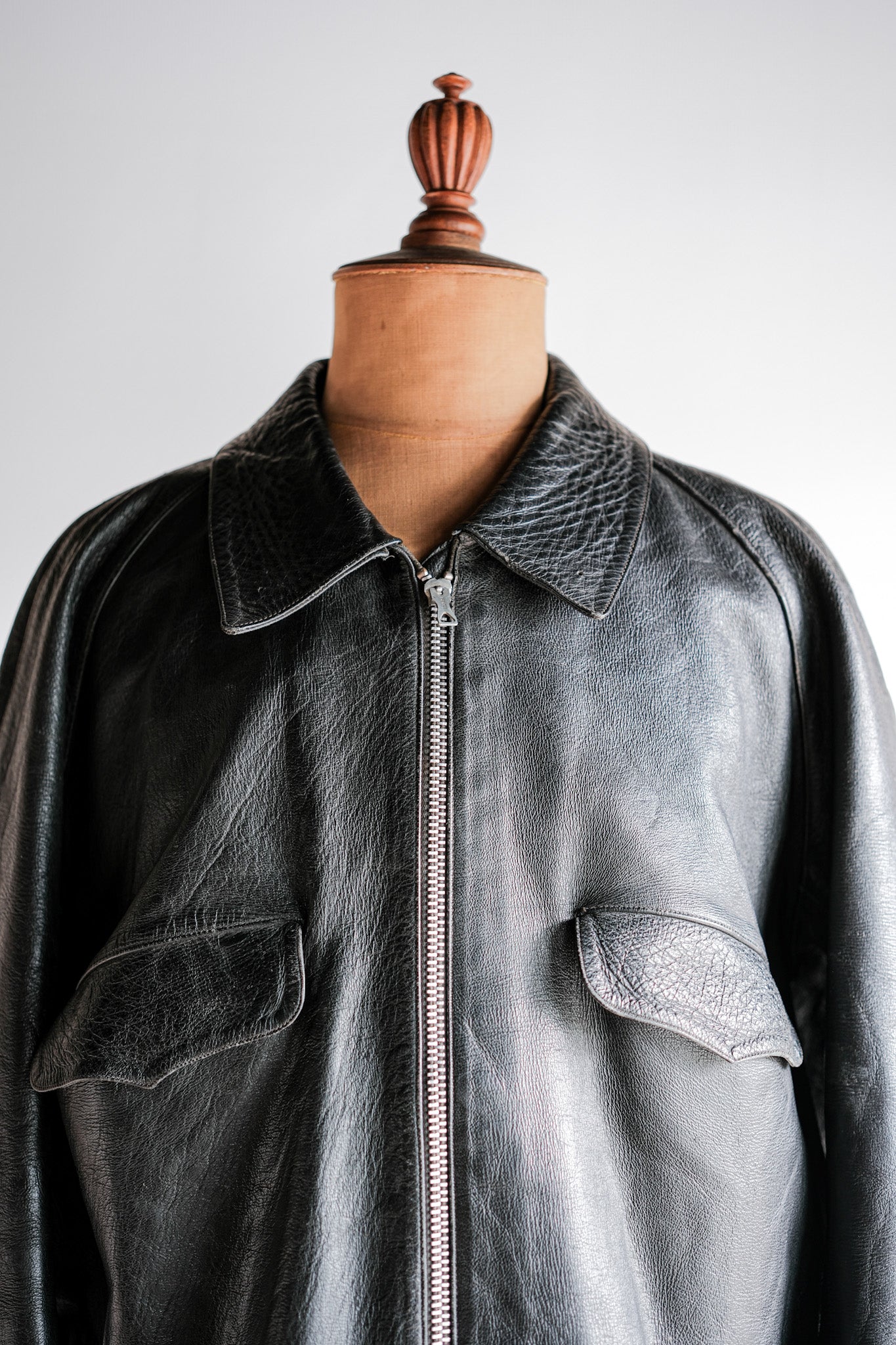 【~60’s】Italian Army Motorcycle Leather Jacket