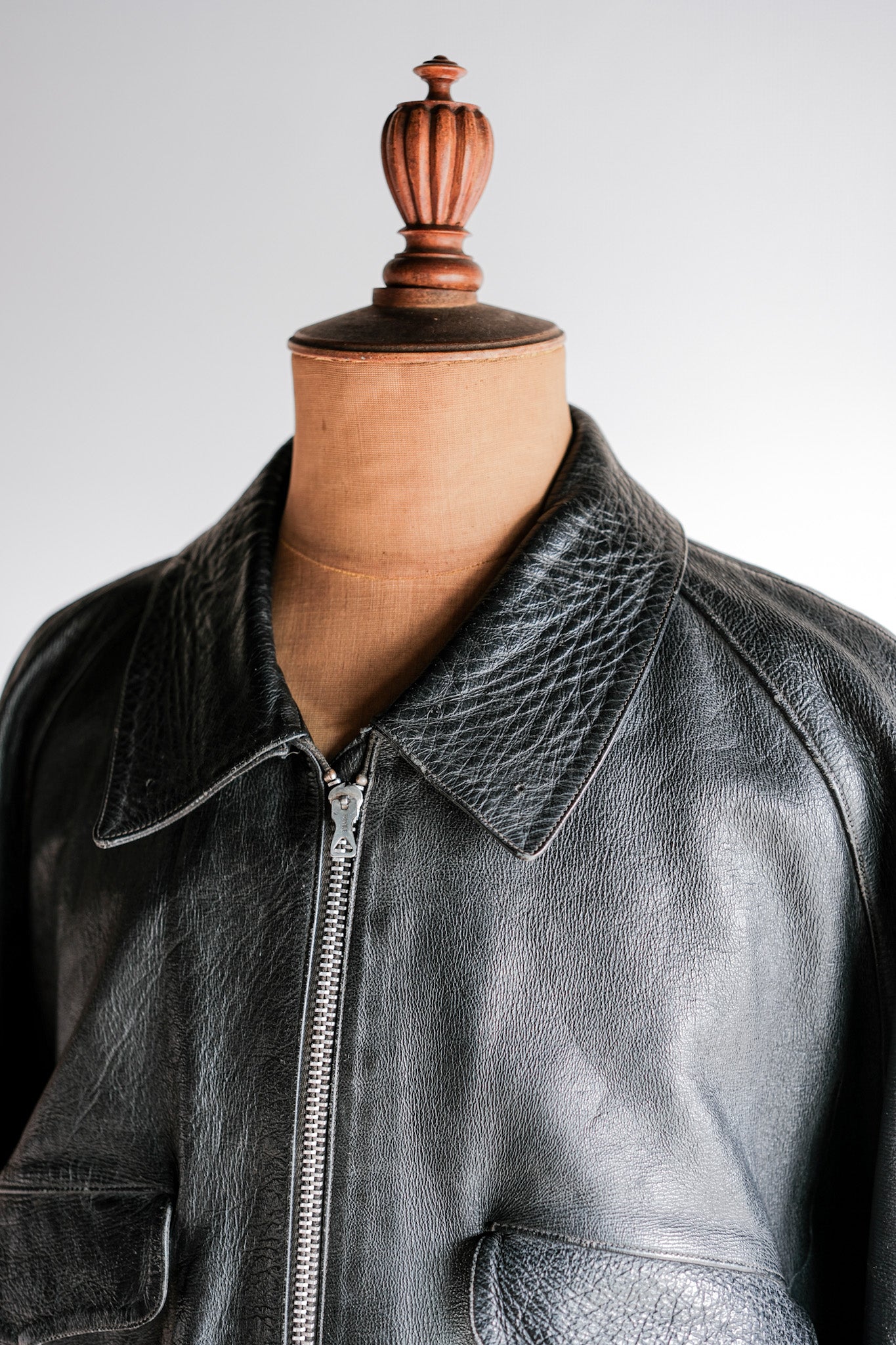 [~ 60's] Italian Army Motorcycle Leather Jacket