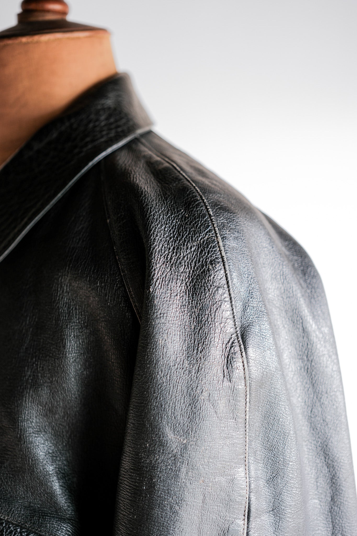 【~60’s】Italian Army Motorcycle Leather Jacket