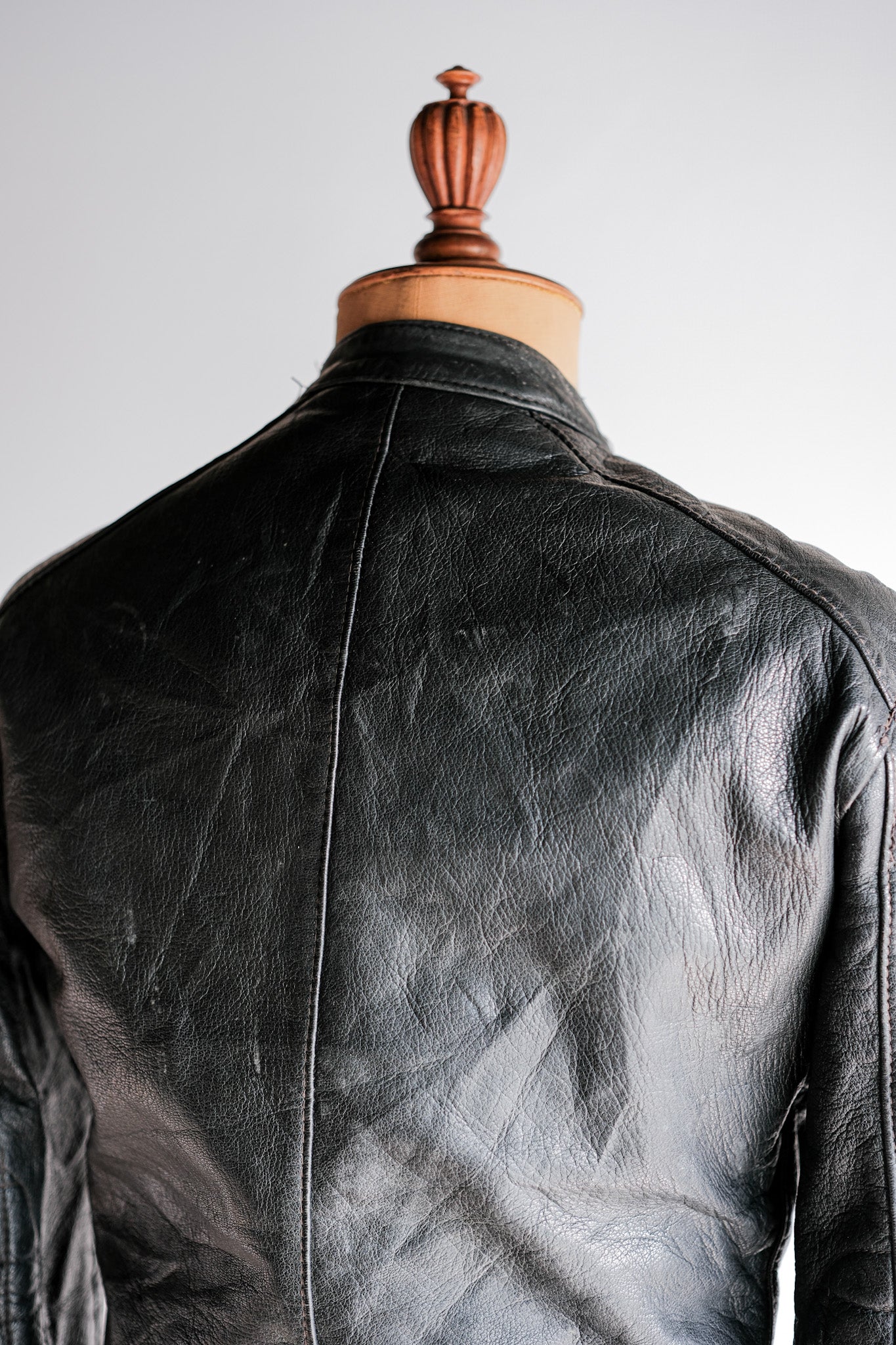 【~60's】French Vintage Leather Riders Jacket Size.42 "Jacques Icek"