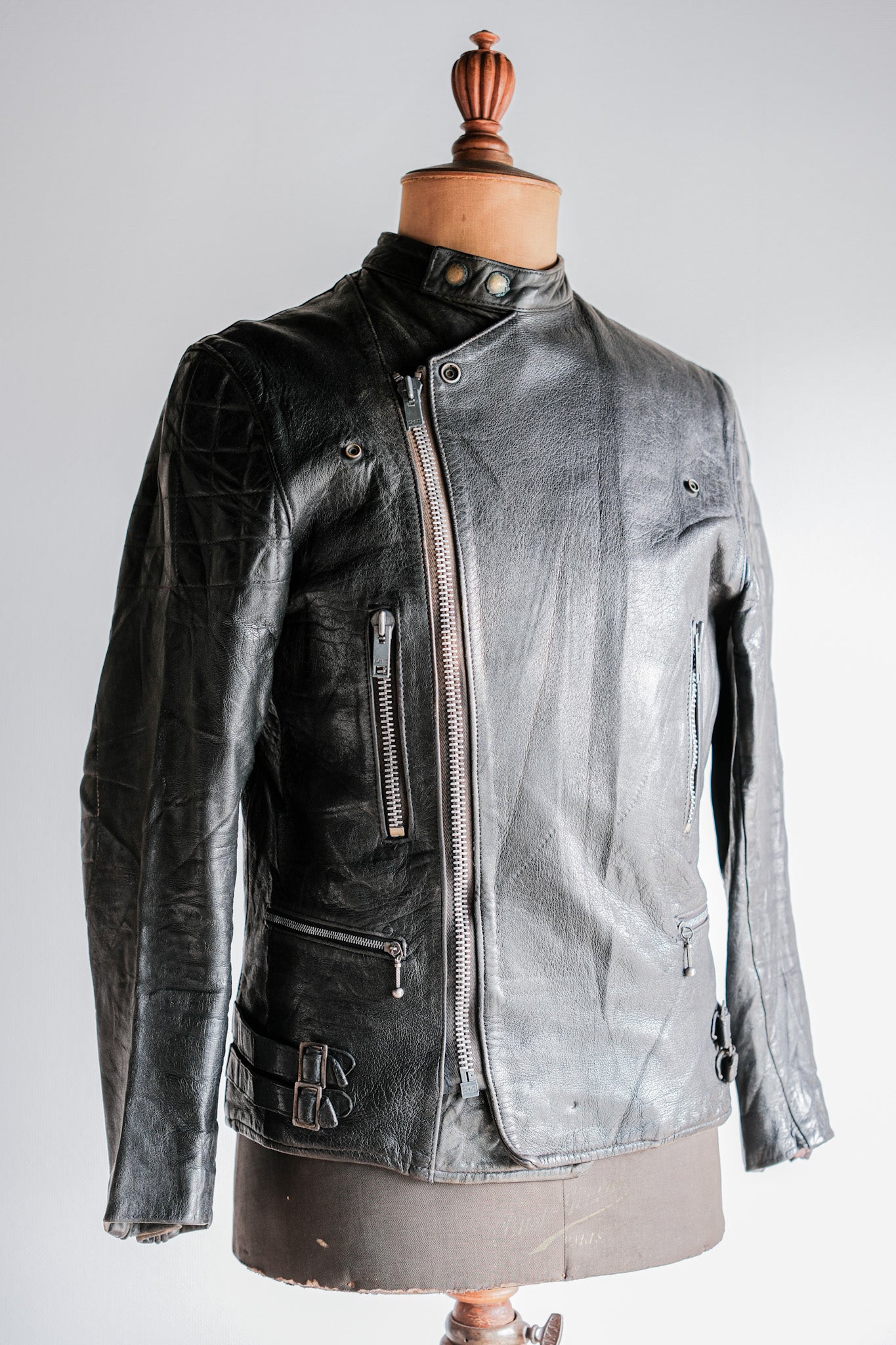 [~ 60's] French Vintage Leather Riders Jacket "Jacques Motard"