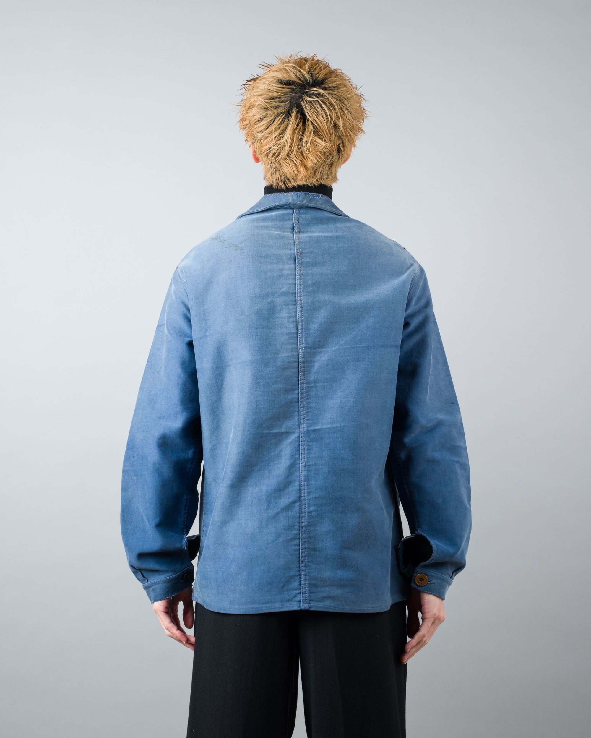 ［~50’s］French Vintage Blue Moleskin Work Jacket "Le Mont St Michel"