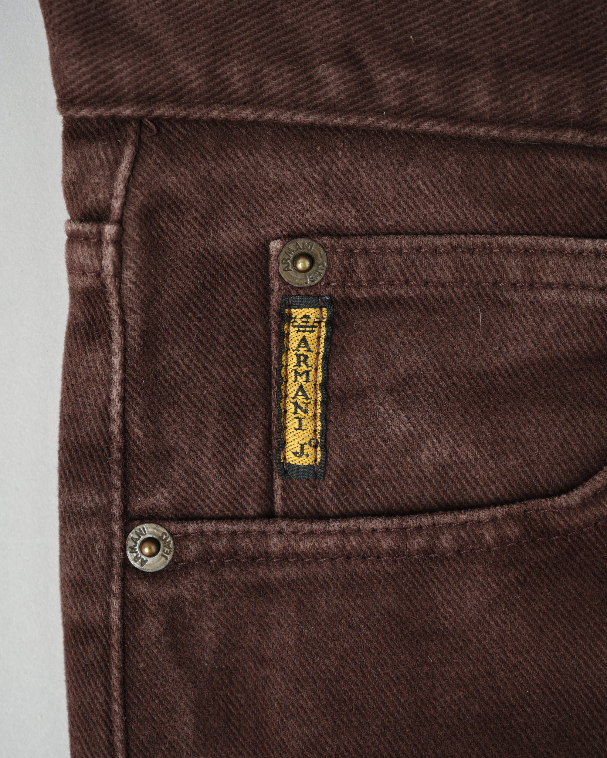 【~90’s】Old ARMANI JEANS Brown Cotton Twill Trousers Size.30
