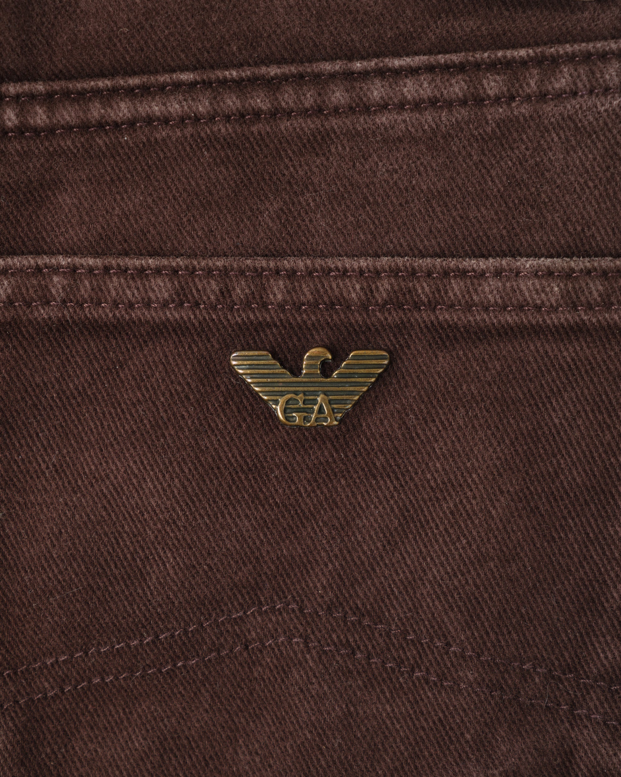 【~90’s】Old ARMANI JEANS Brown Cotton Twill Trousers Size.30