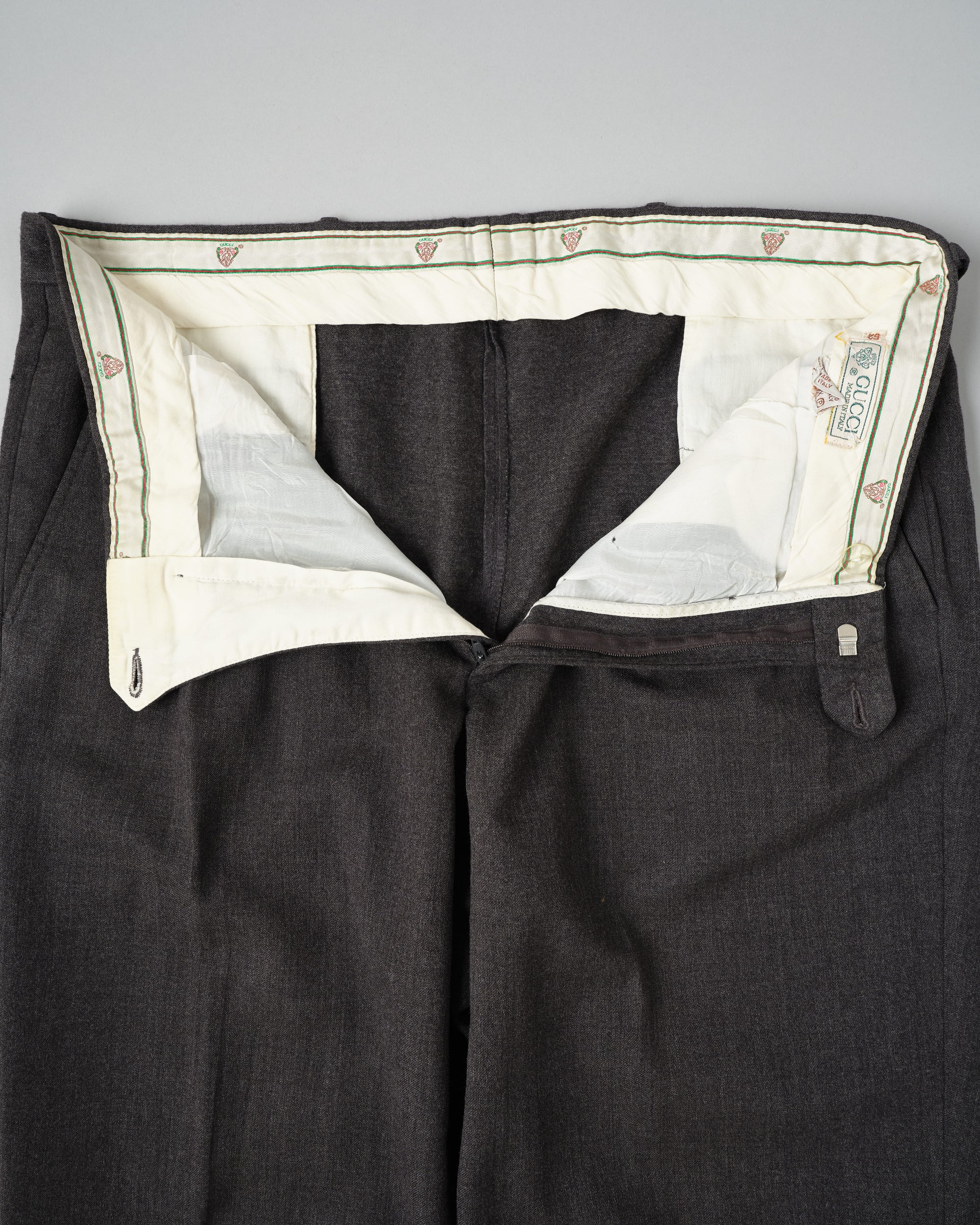 ［~70's］Old GUCCI 2 Tuck Turn Up Wool Trousers Size.52