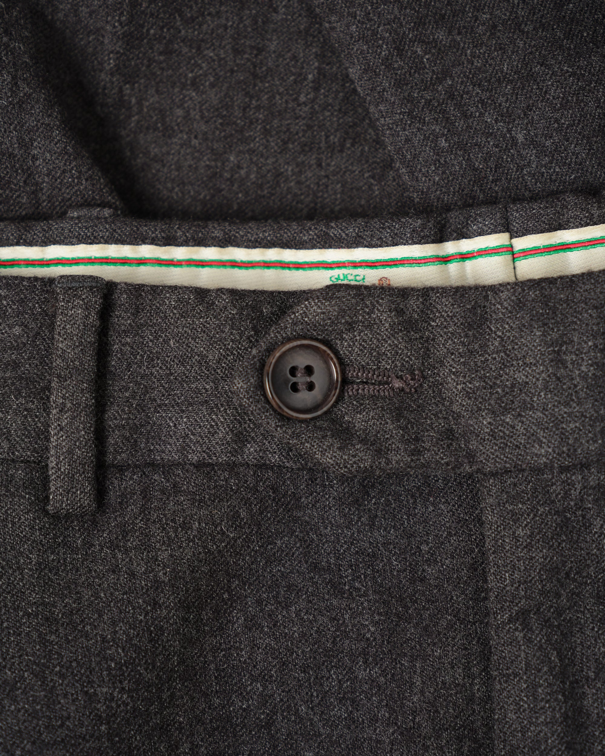 ［~70's］Old GUCCI 2 Tuck Turn Up Wool Trousers Size.52