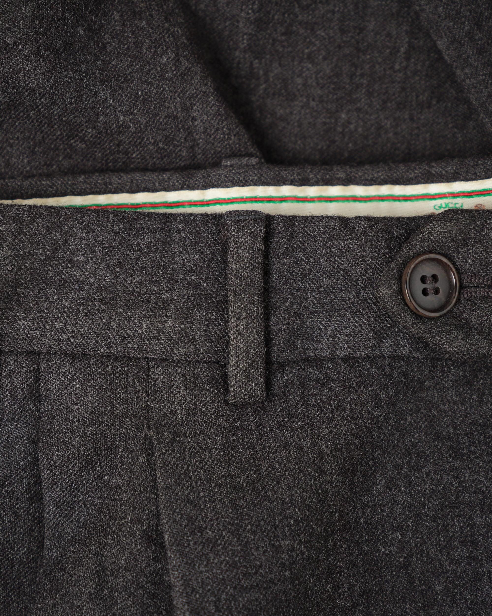 ［~70's］Old GUCCI 2 Tuck Turn Up Wool Trousers Size.52