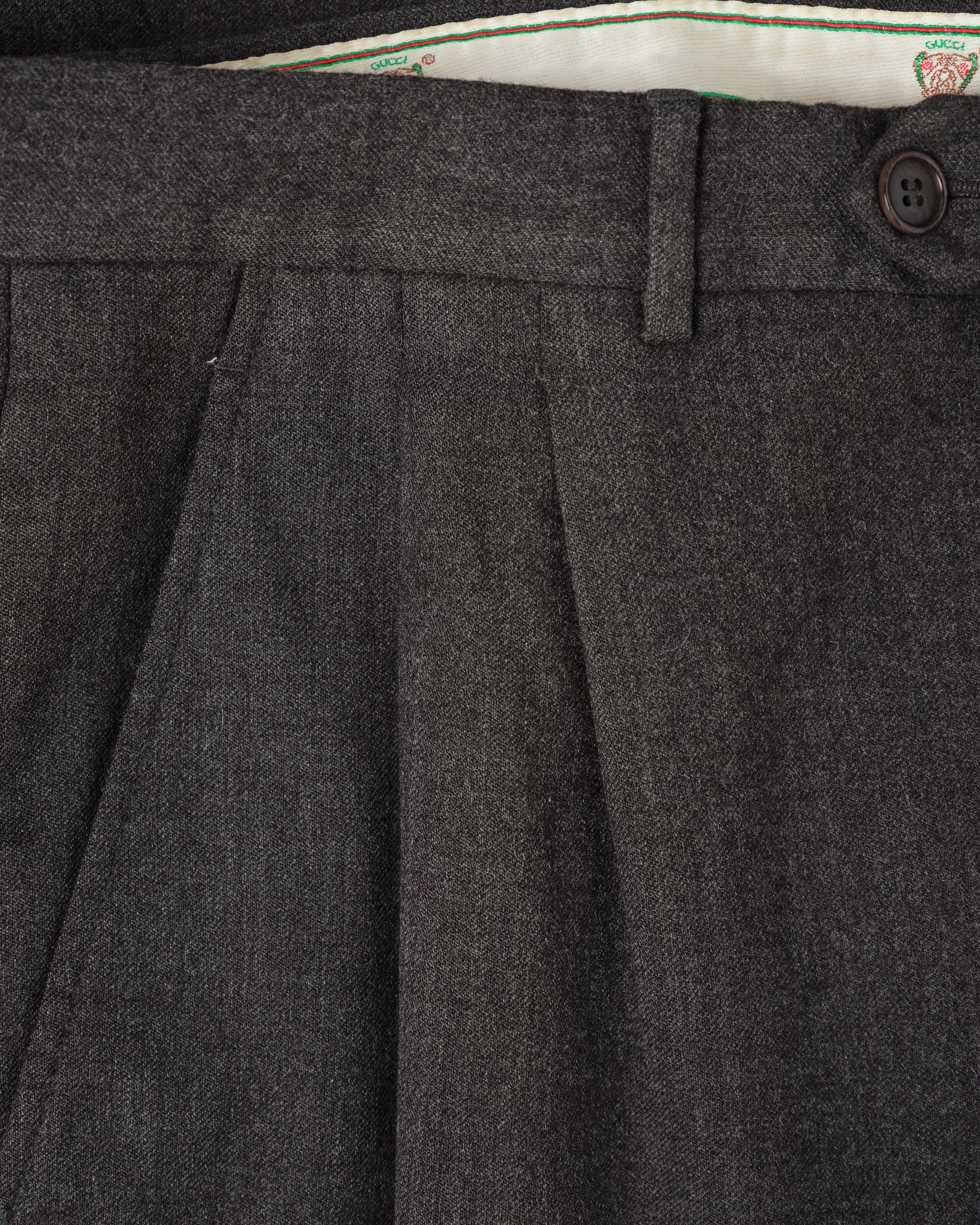 ［~70's］Old GUCCI 2 Tuck Turn Up Wool Trousers Size.52