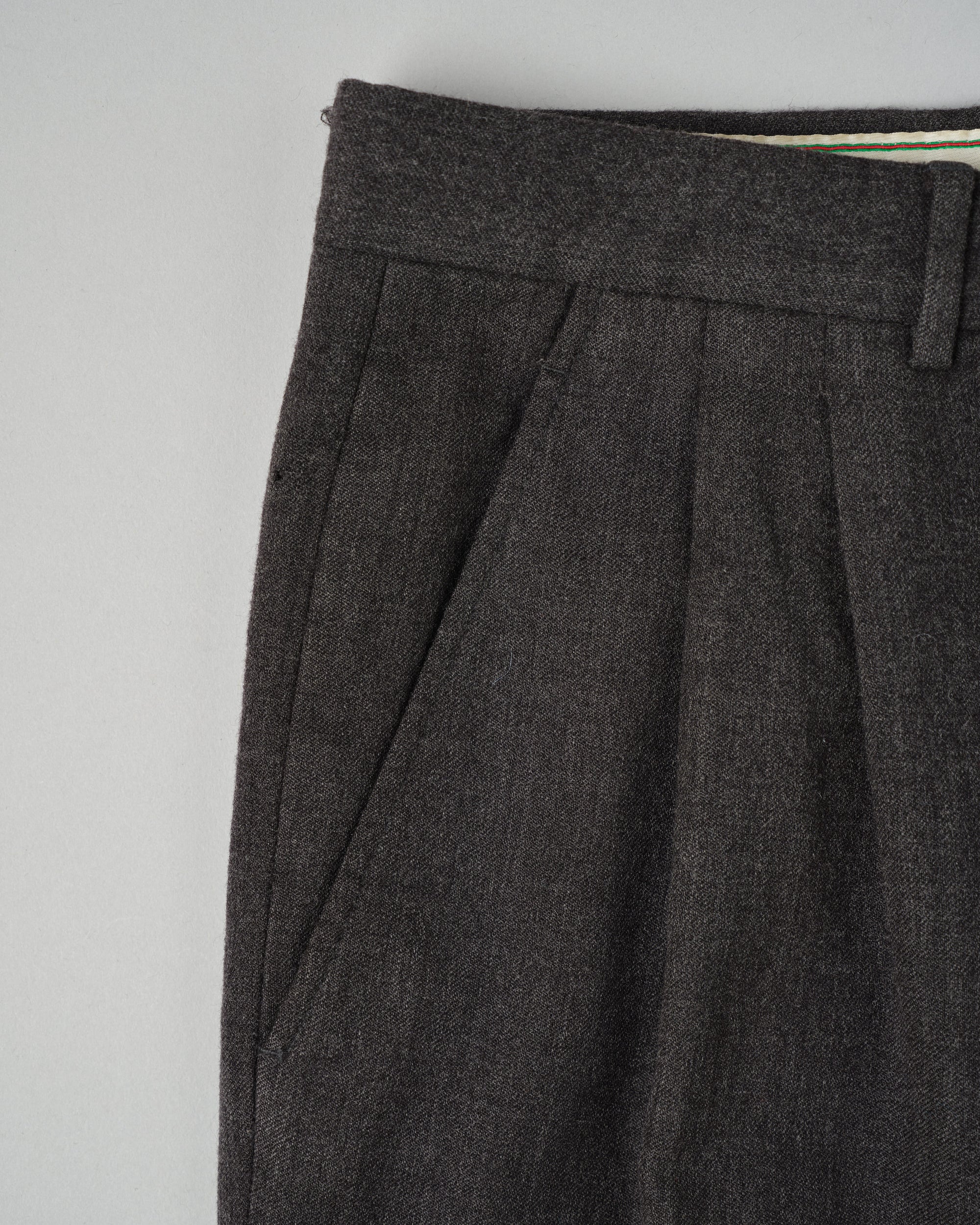 ［~70's］Old GUCCI 2 Tuck Turn Up Wool Trousers Size.52