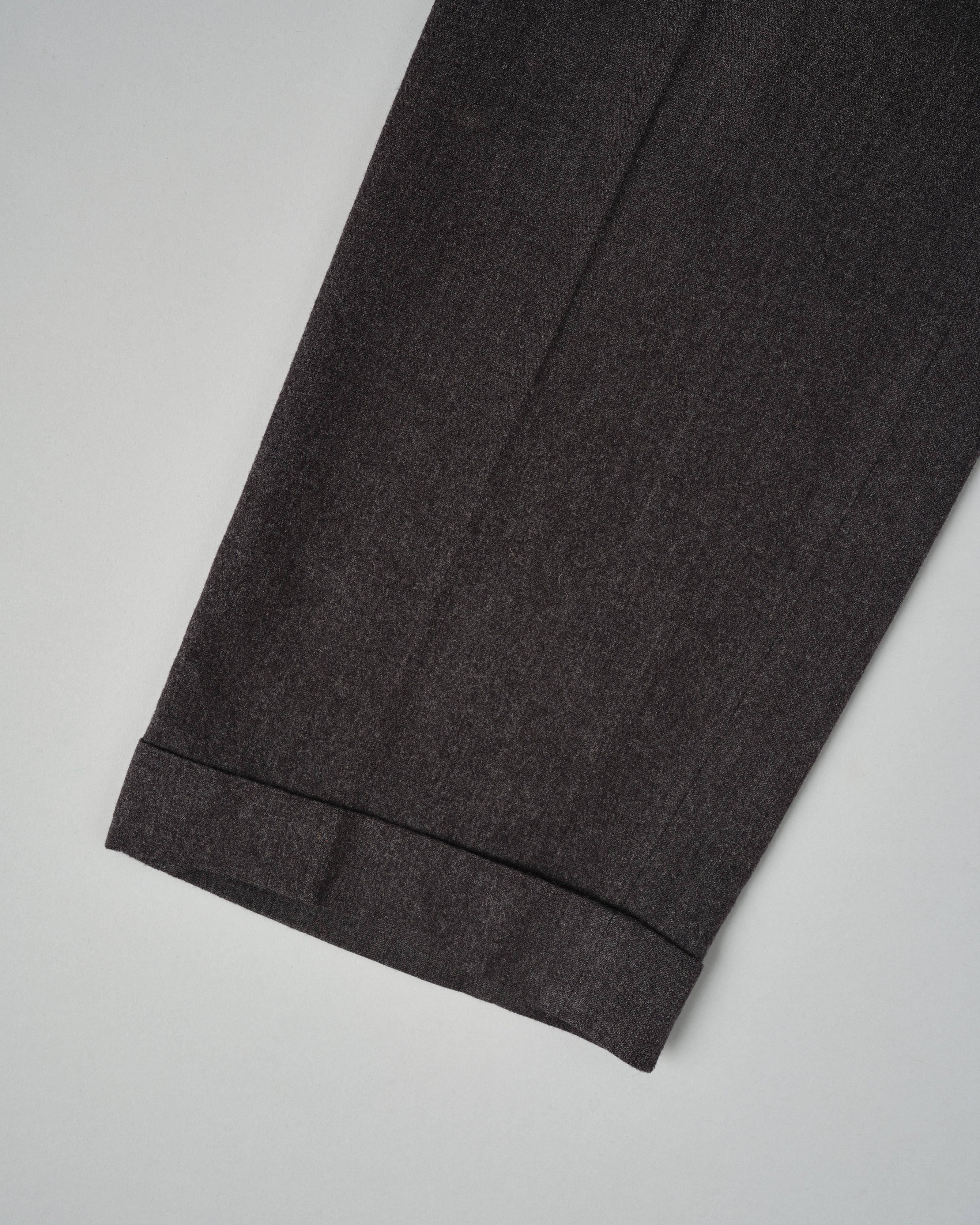 [~70's] Old GUCCI 2 Tuck Turn Up Wool Trousers Size.52