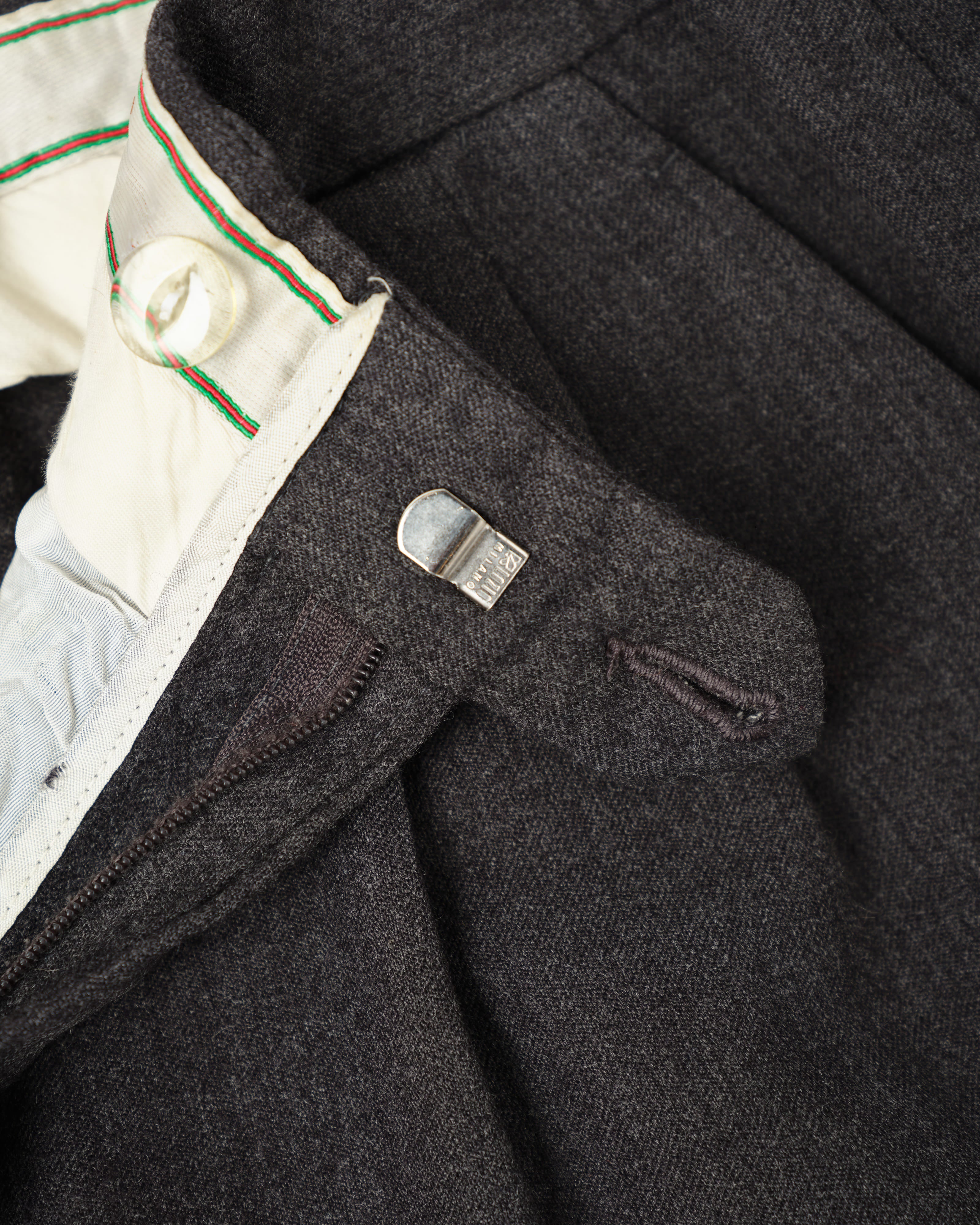 [~70's] Old GUCCI 2 Tuck Turn Up Wool Trousers Size.52