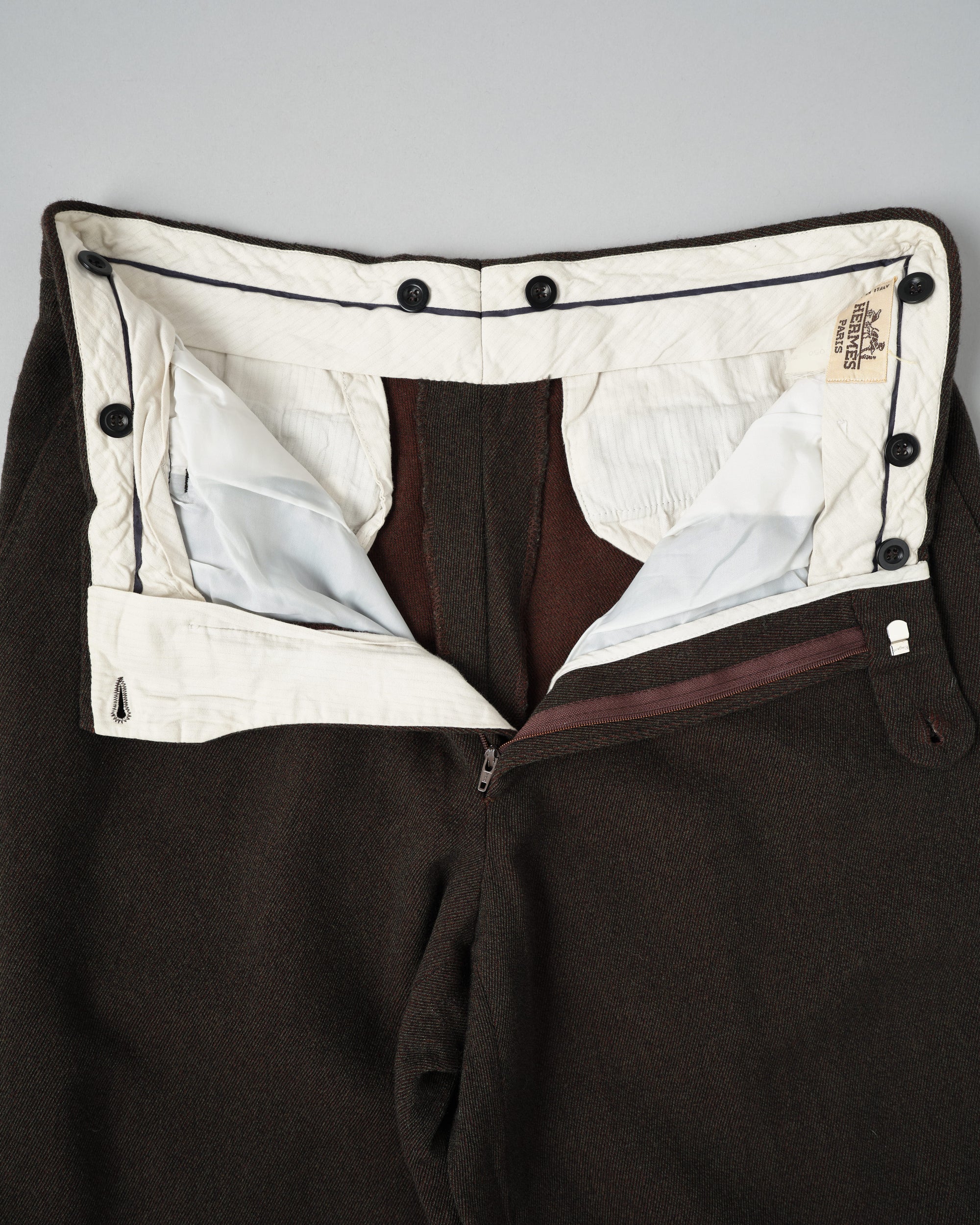 ［~90's］Old Hermès Paris 2 Tuck Wool Trousers Size.50