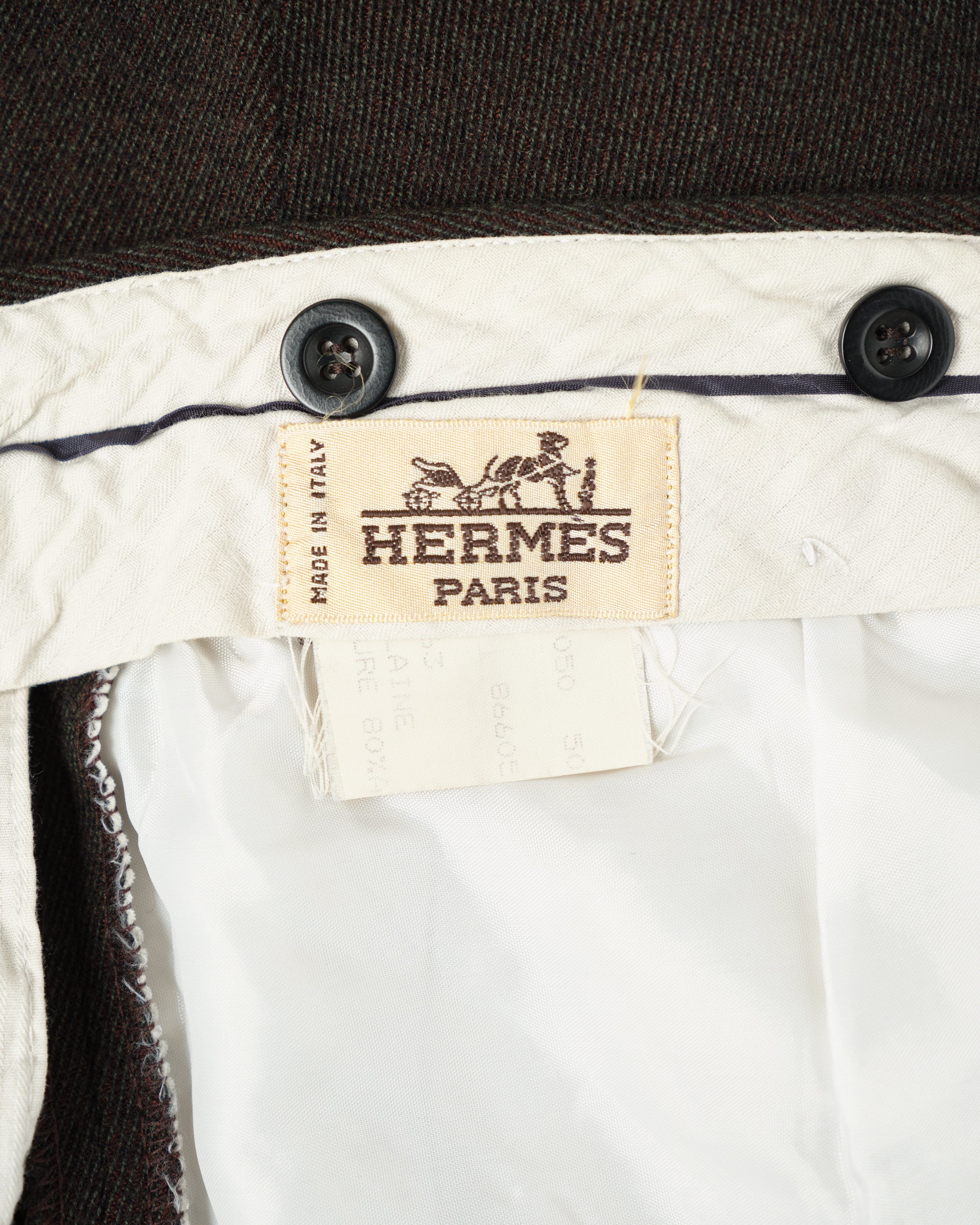 ［~90's］Old Hermès Paris 2 Tuck Wool Trousers Size.50
