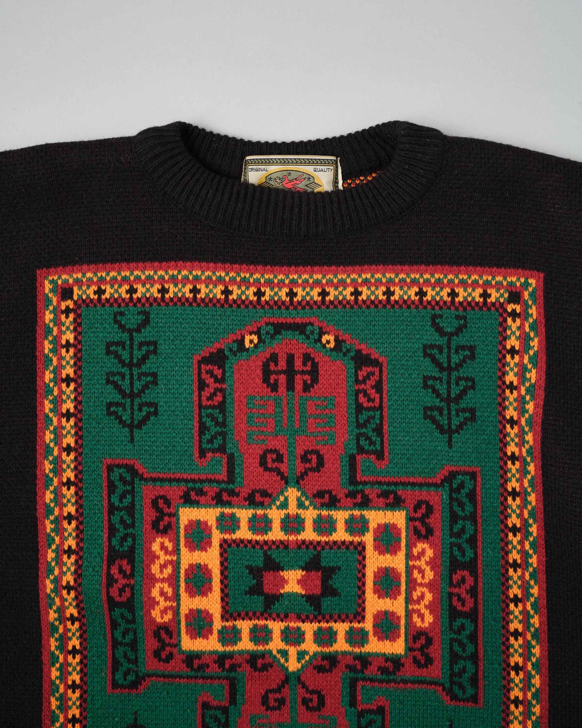 ［~70's］French Vintage Wool Acrylic Patterned Sweater