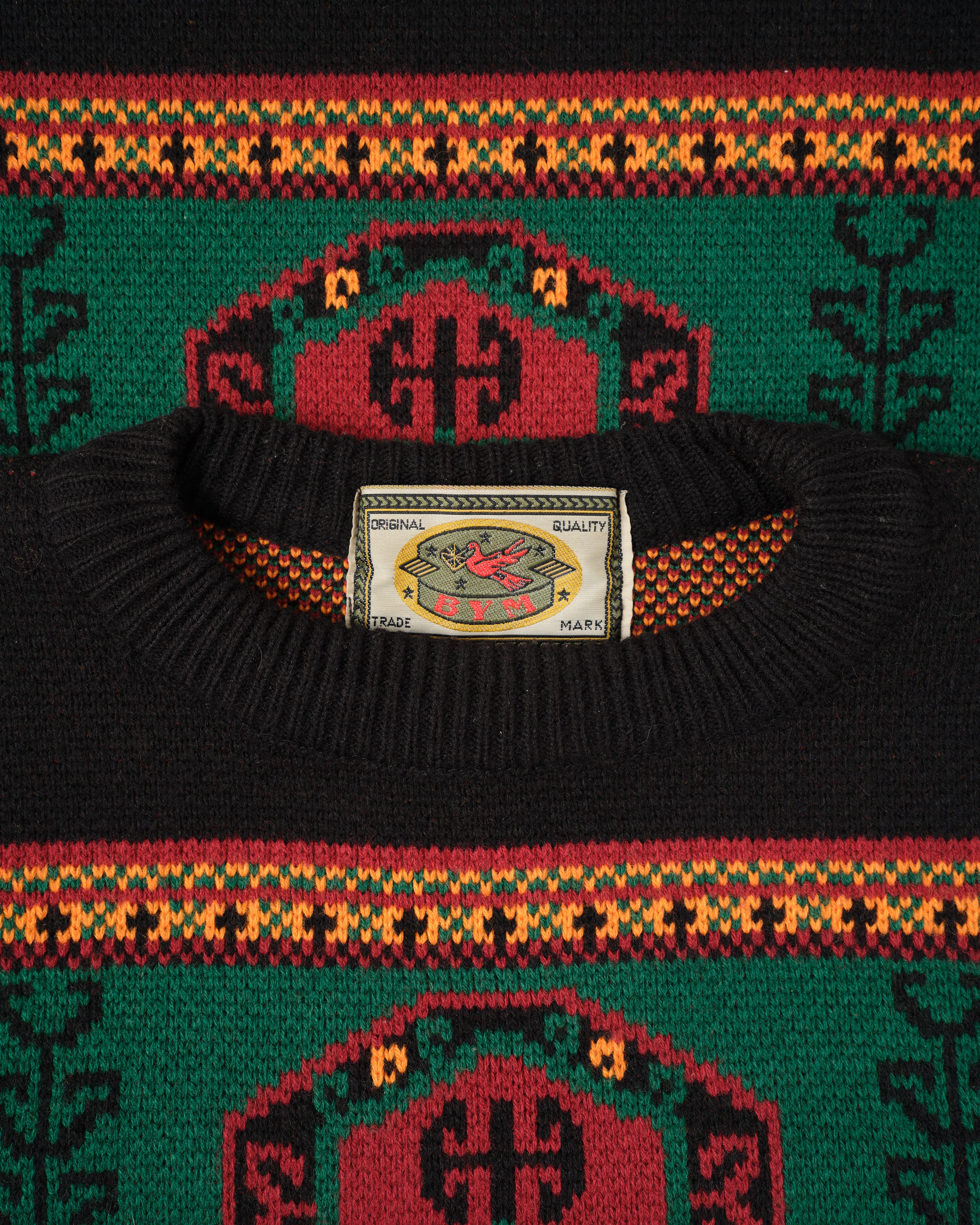 [~70's] French Vintage Wool Acrylic Patterned Sweater