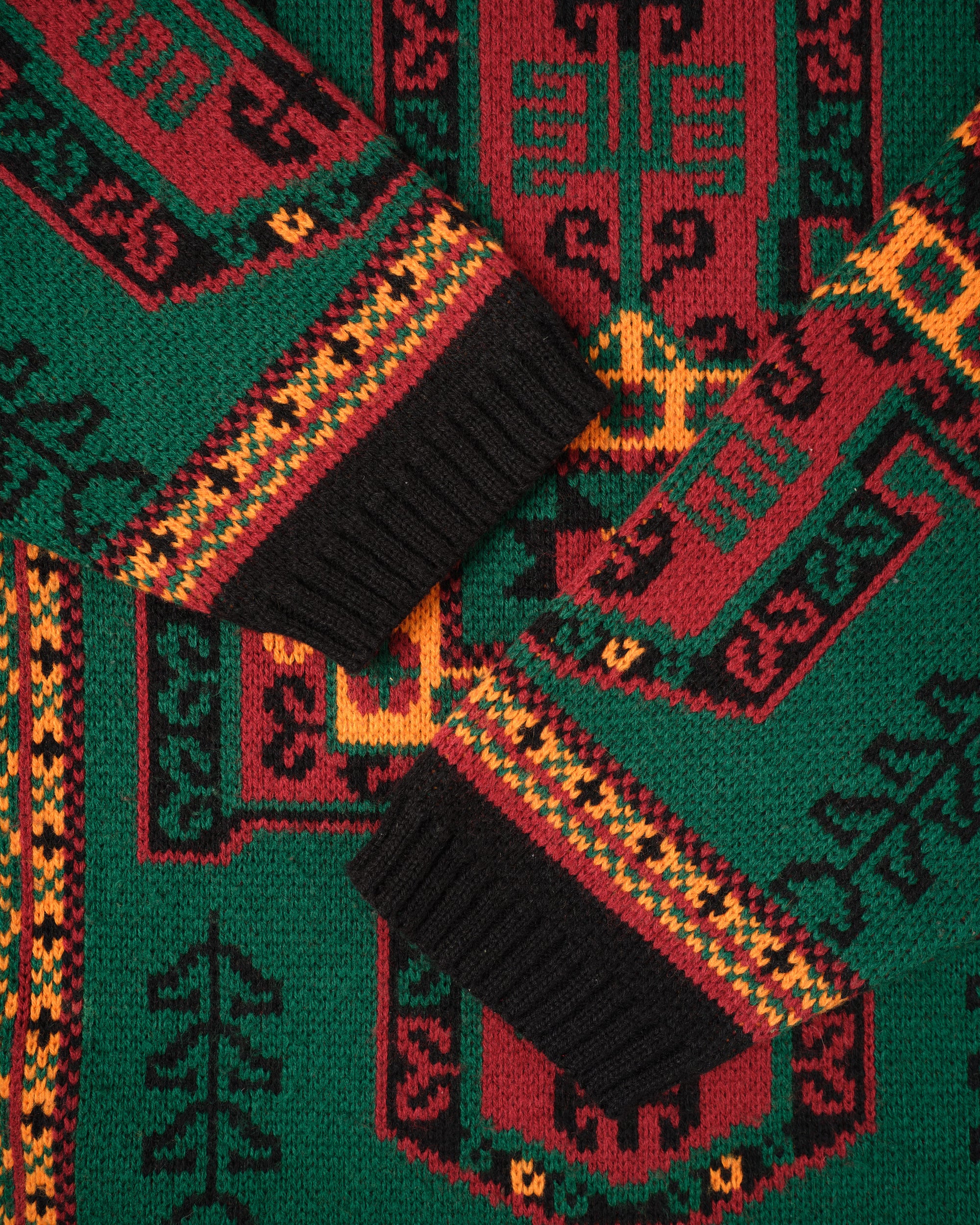 ［~70's］French Vintage Wool Acrylic Patterned Sweater