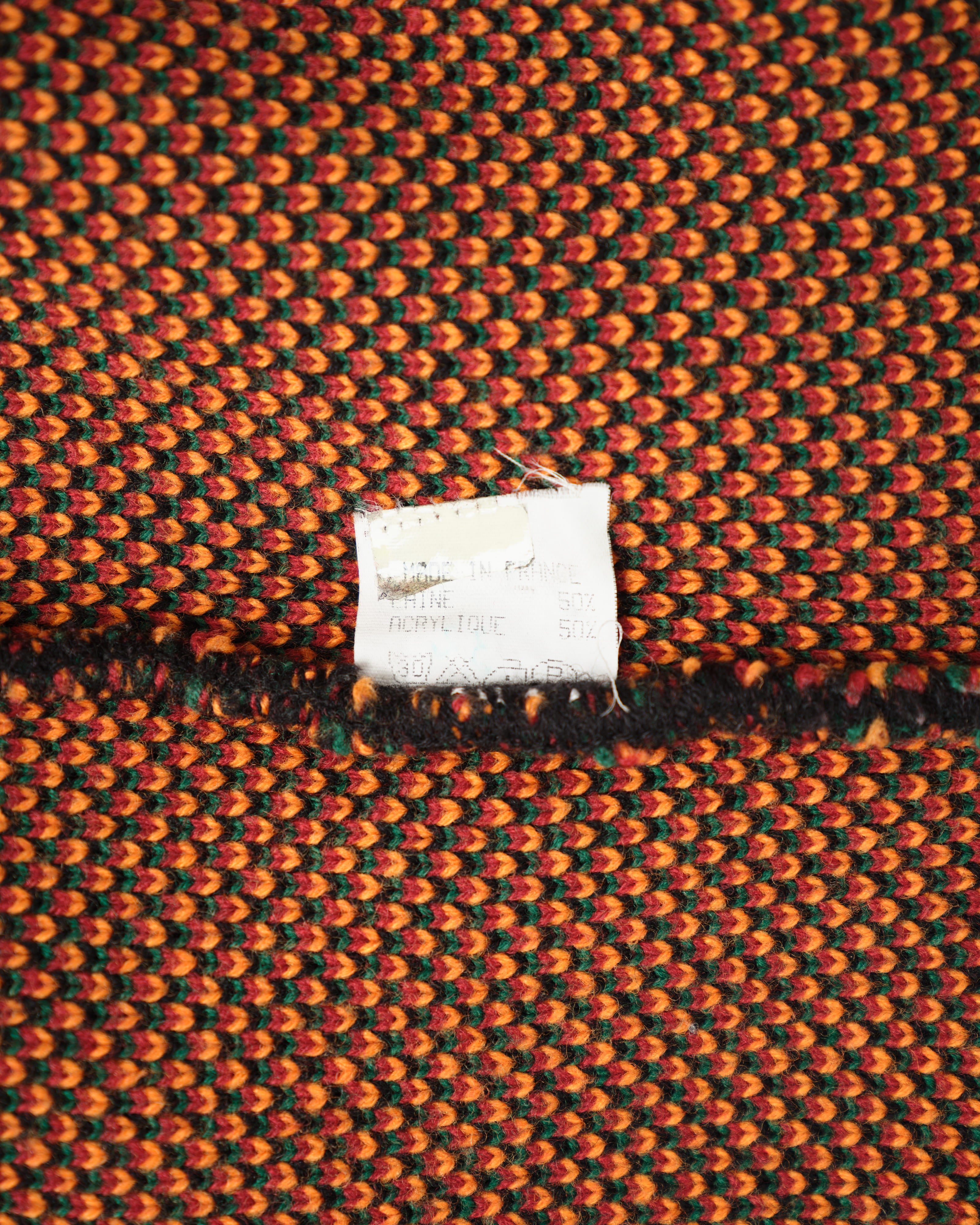 [~70's] French Vintage Wool Acrylic Patterned Sweater