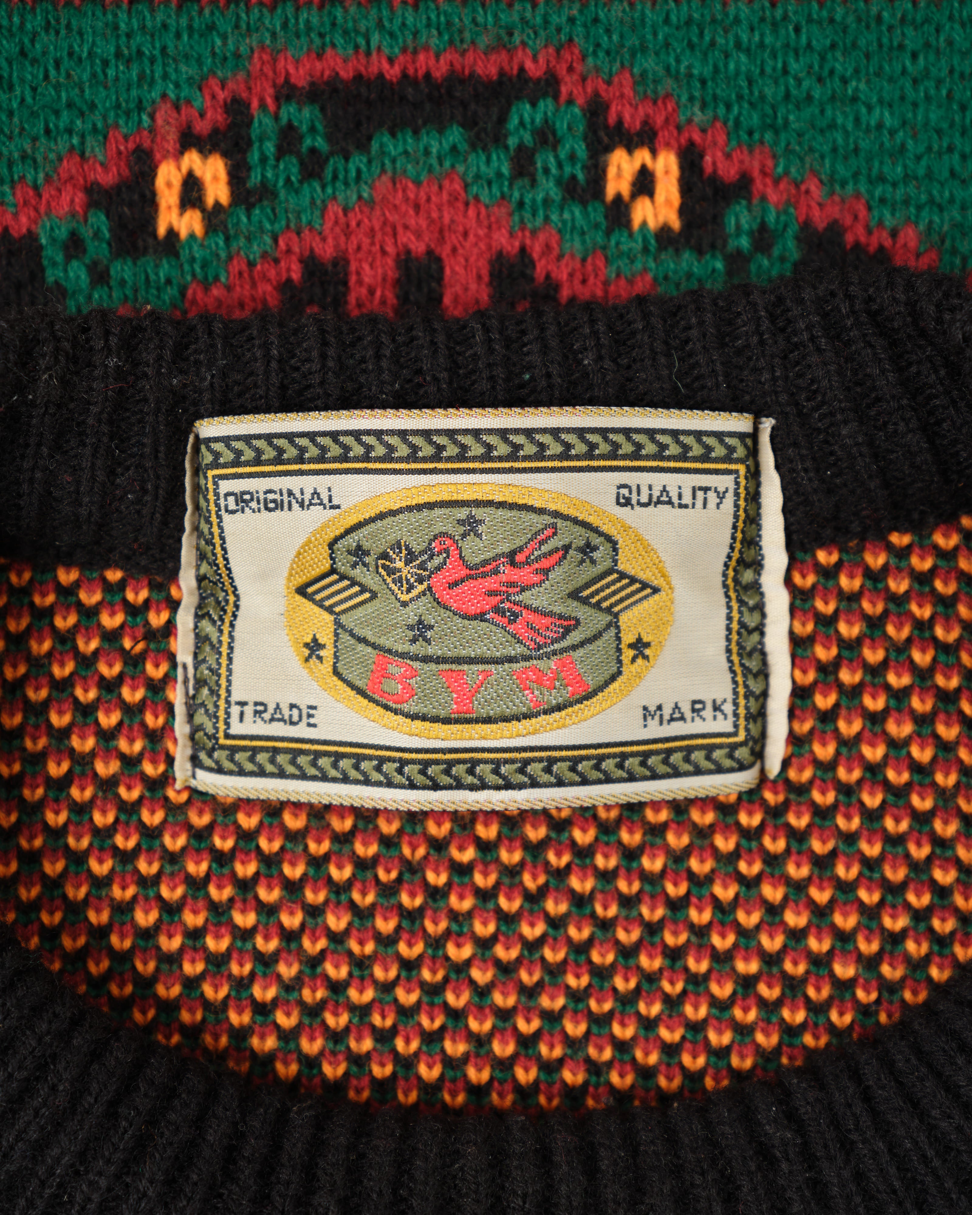 [~70's] French Vintage Wool Acrylic Patterned Sweater