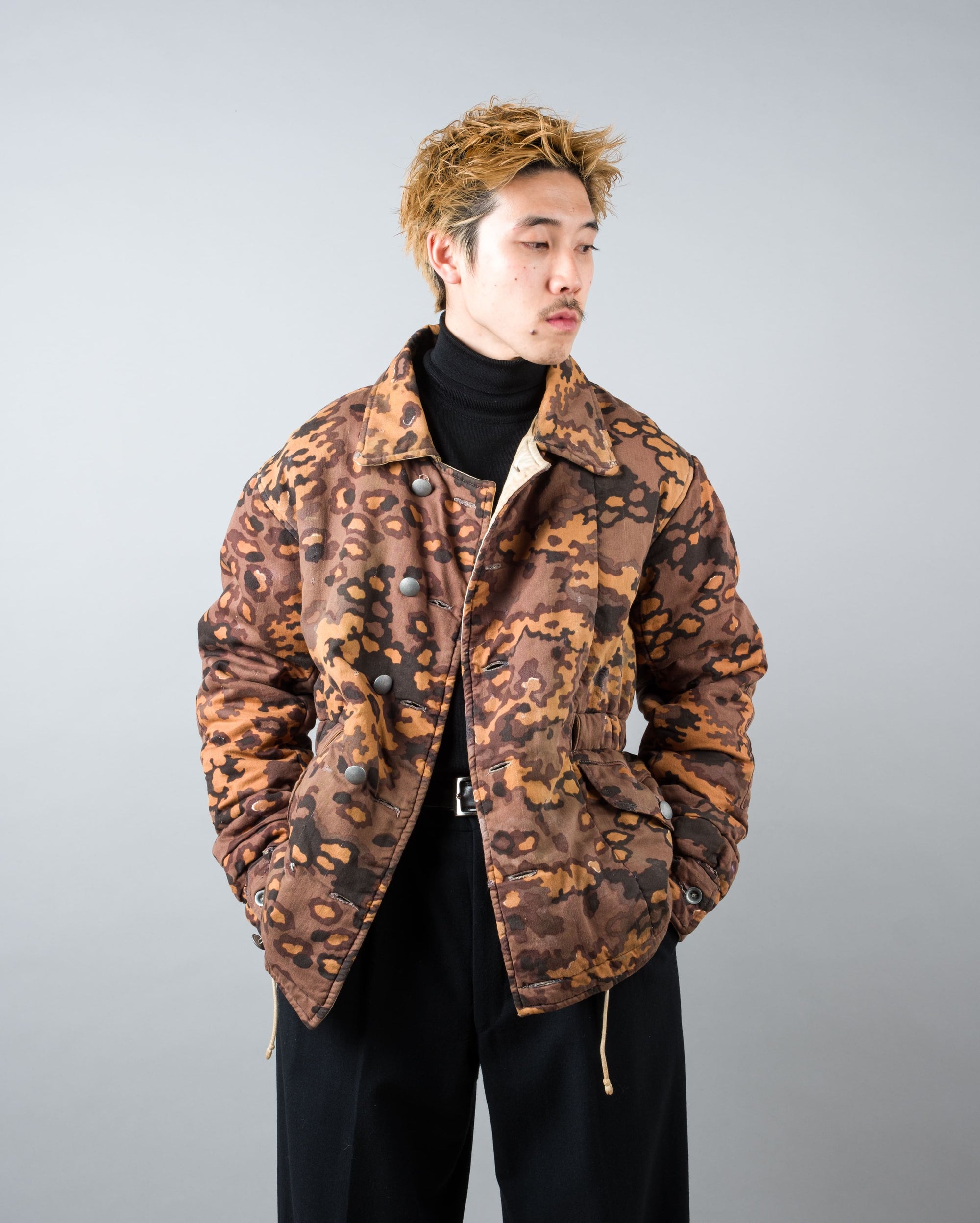 ［~90's］German Waffen-SS Type Autumn Oak Leaf Camouflage Reversible Winter Jacket "Prisoner of War" "Reproduction"