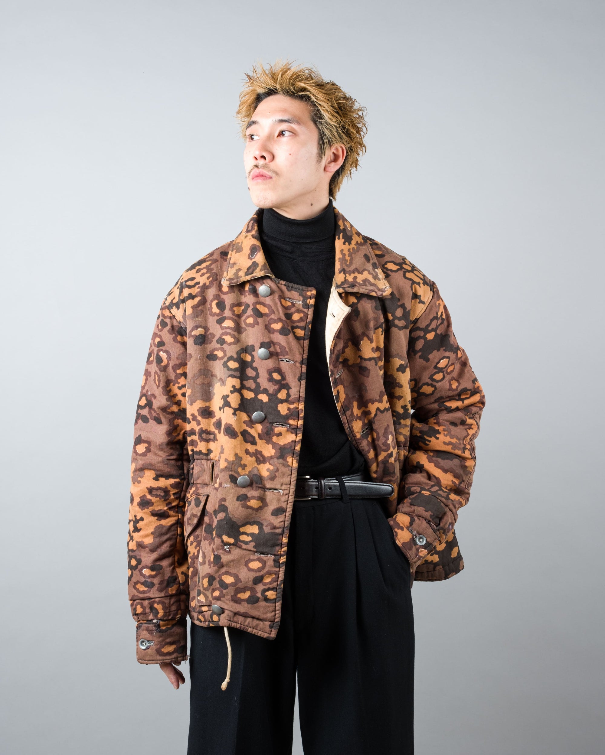［~90's］German Waffen-SS Type Autumn Oak Leaf Camouflage Reversible Winter Jacket "Prisoner of War" "Reproduction"