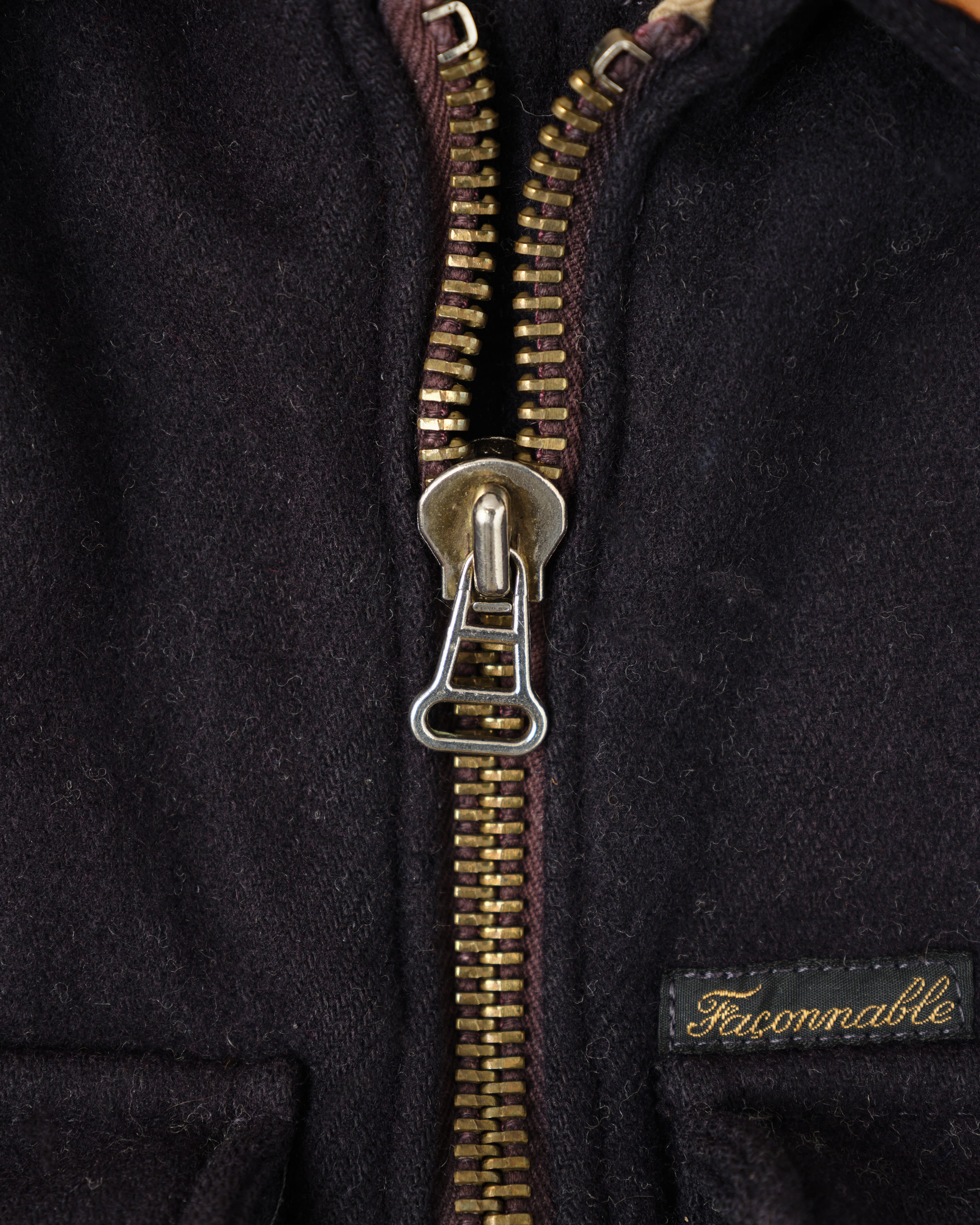 【~80’s】Vintage Façonnable Boa Collar Mixed Wool Vest Size.3