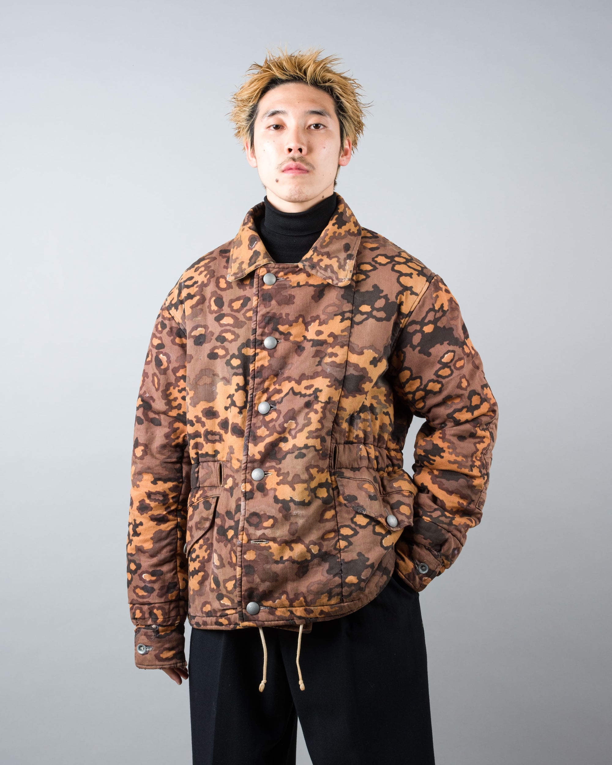 ［~90's］German Waffen-SS Type Autumn Oak Leaf Camouflage Reversible Winter Jacket "Prisoner of War" "Reproduction"