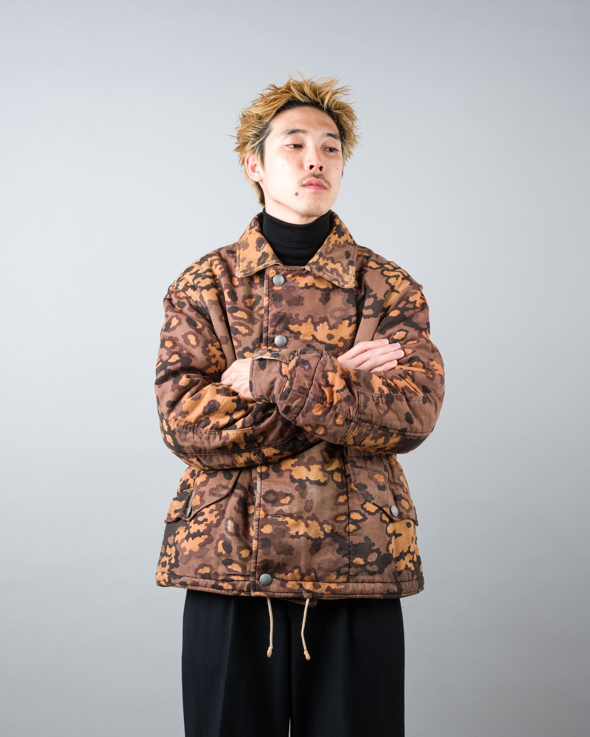 ［~90's］German Waffen-SS Type Autumn Oak Leaf Camouflage Reversible Winter Jacket "Prisoner of War" "Reproduction"