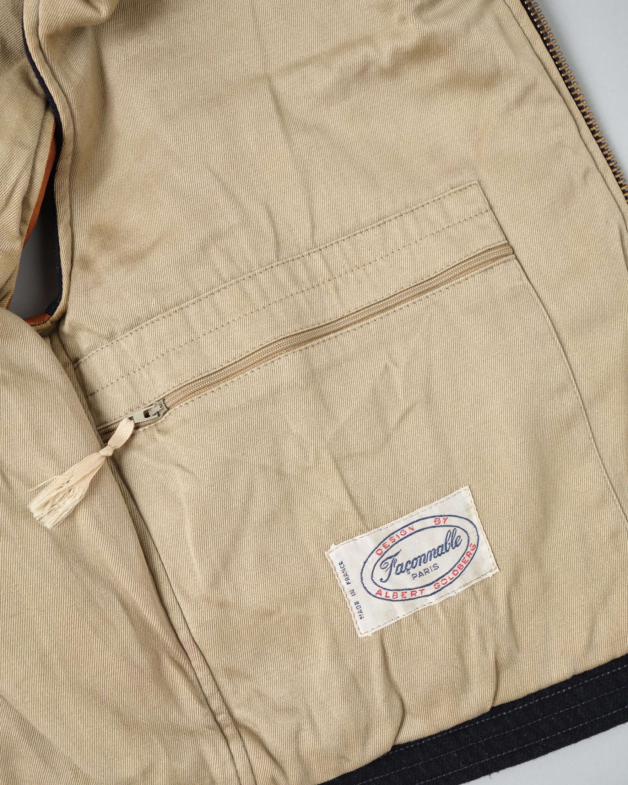 【~80’s】Vintage Façonnable Boa Collar Mixed Wool Vest Size.3