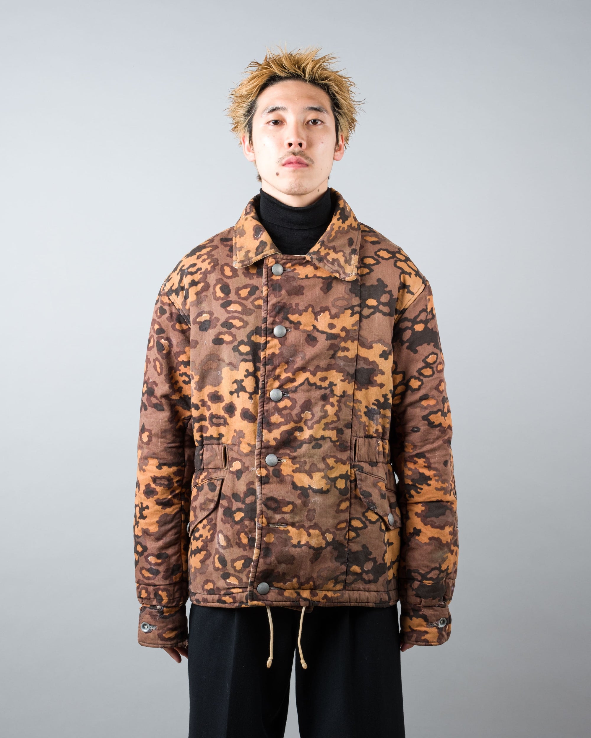 ［~90's］German Waffen-SS Type Autumn Oak Leaf Camouflage Reversible Winter Jacket "Prisoner of War" "Reproduction"