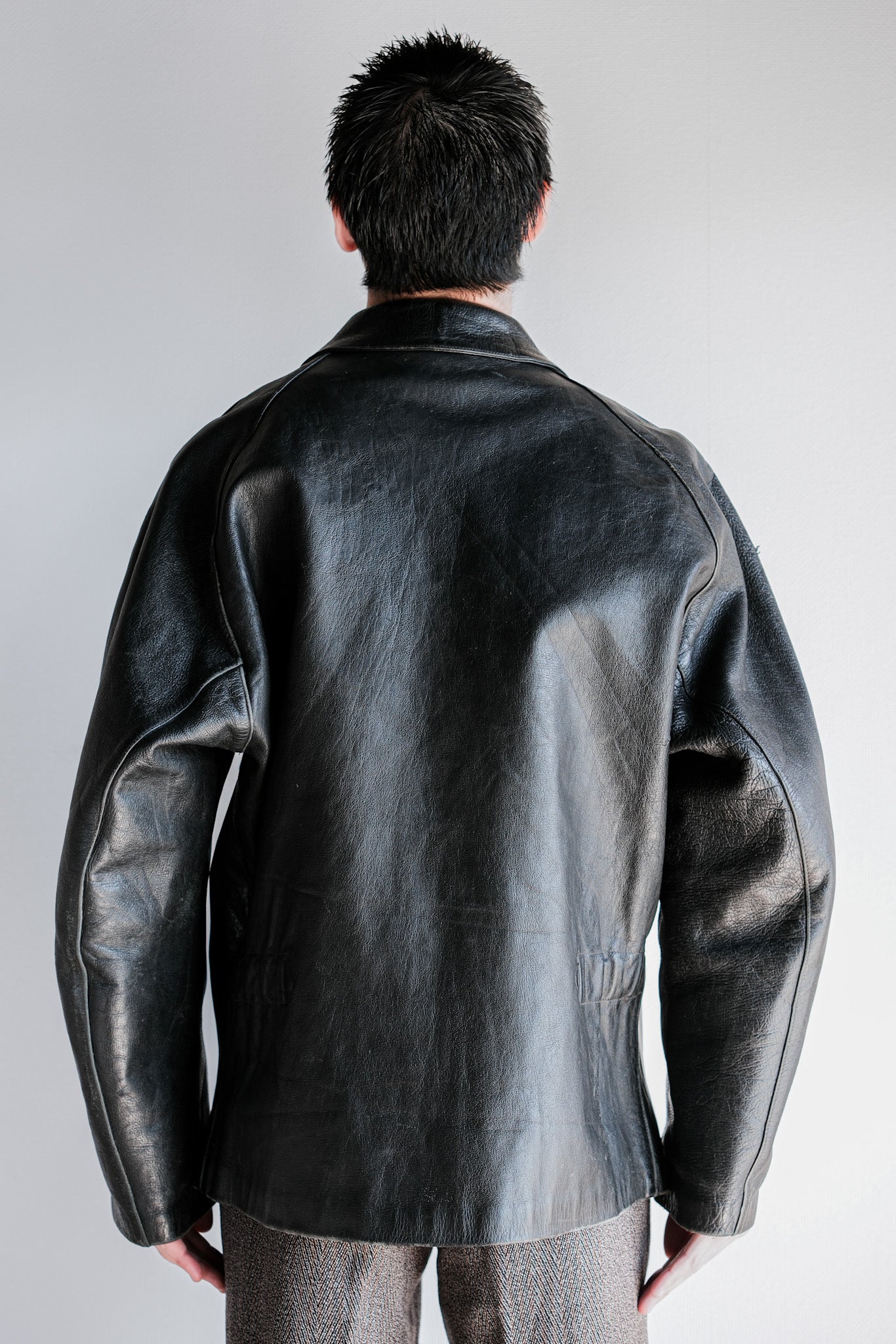 【~60’s】Italian Army Motorcycle Leather Jacket