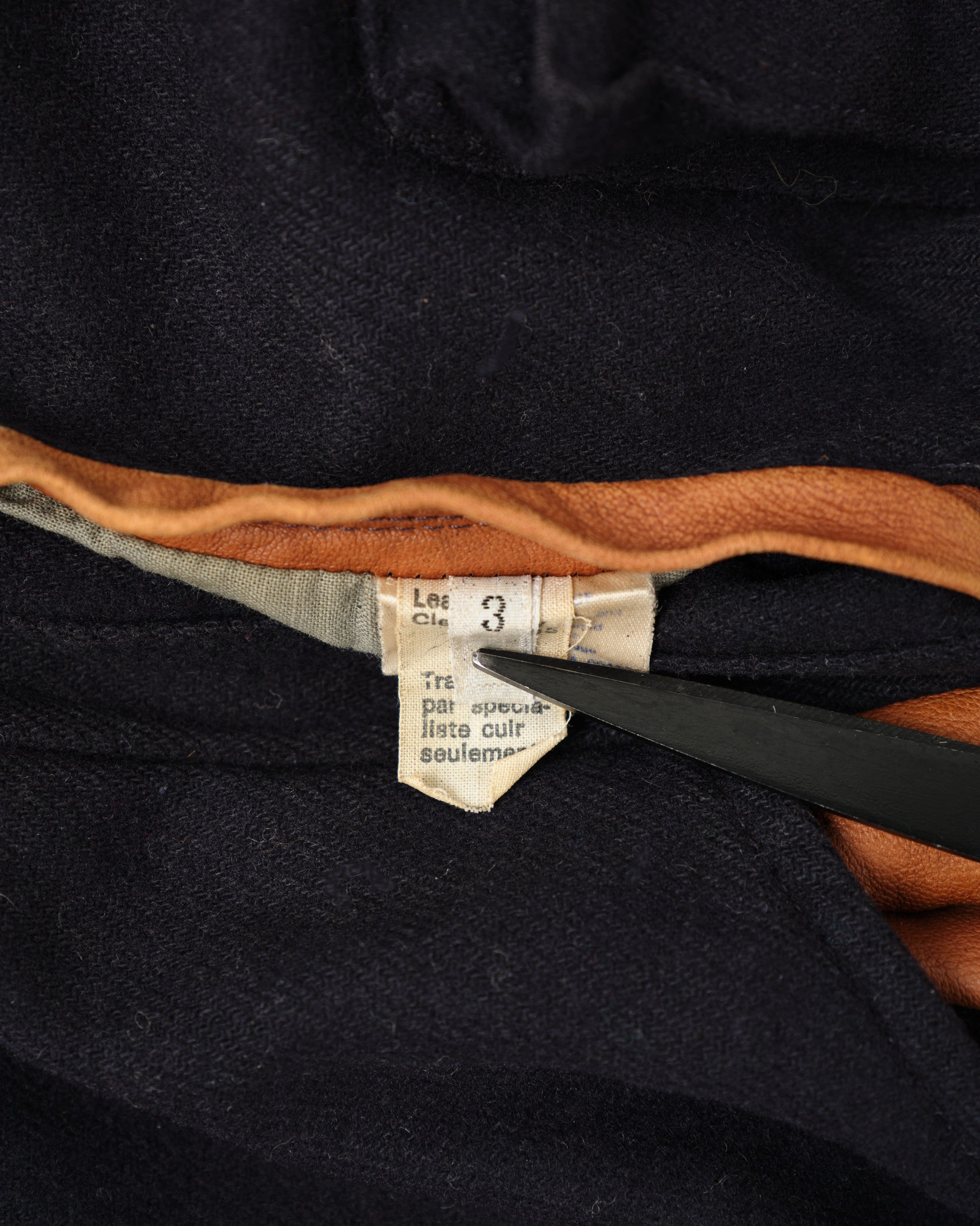 【~80’s】Vintage Façonnable Boa Collar Mixed Wool Vest Size.3