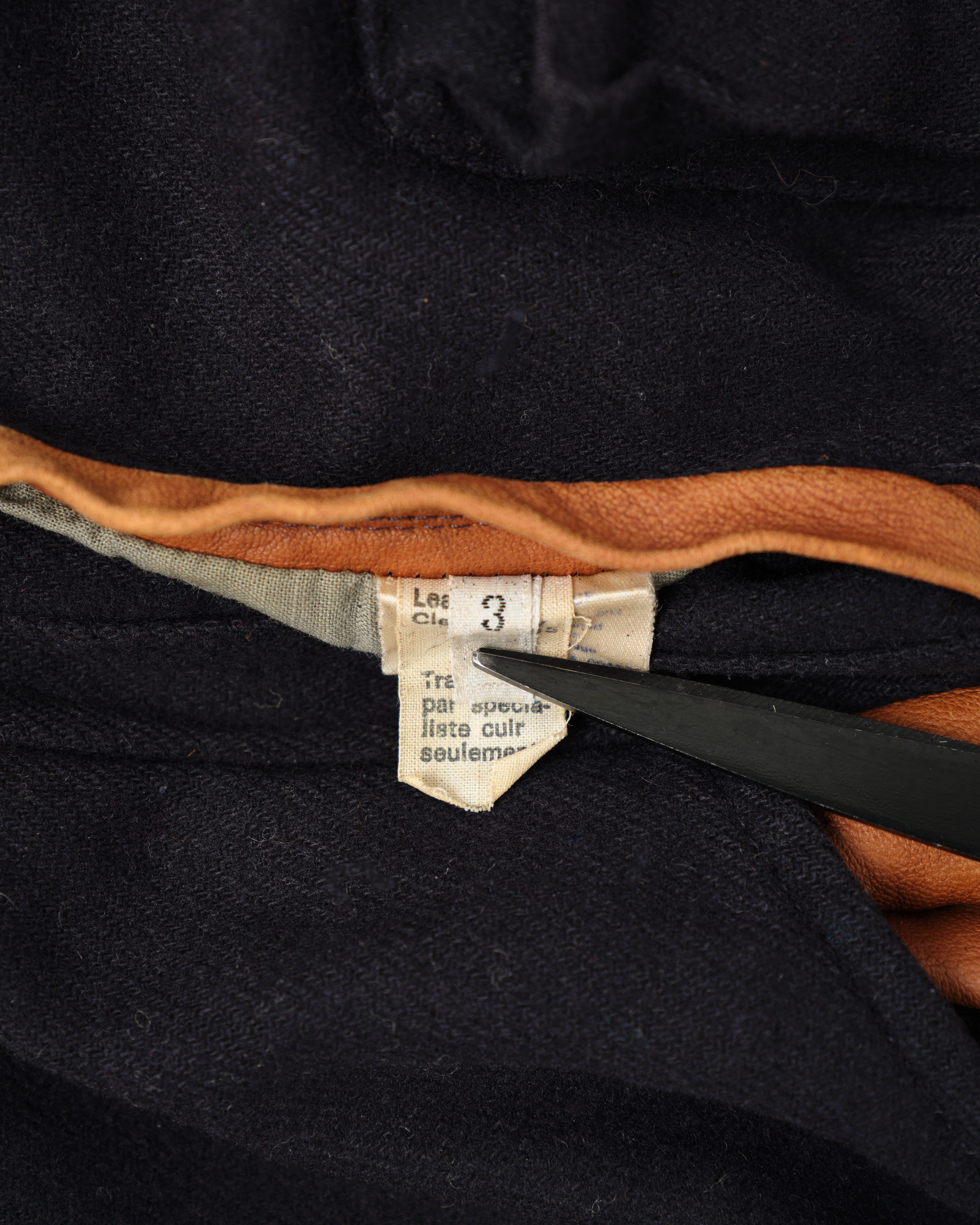 【~80’s】Vintage Façonnable Boa Collar Mixed Wool Vest Size.3