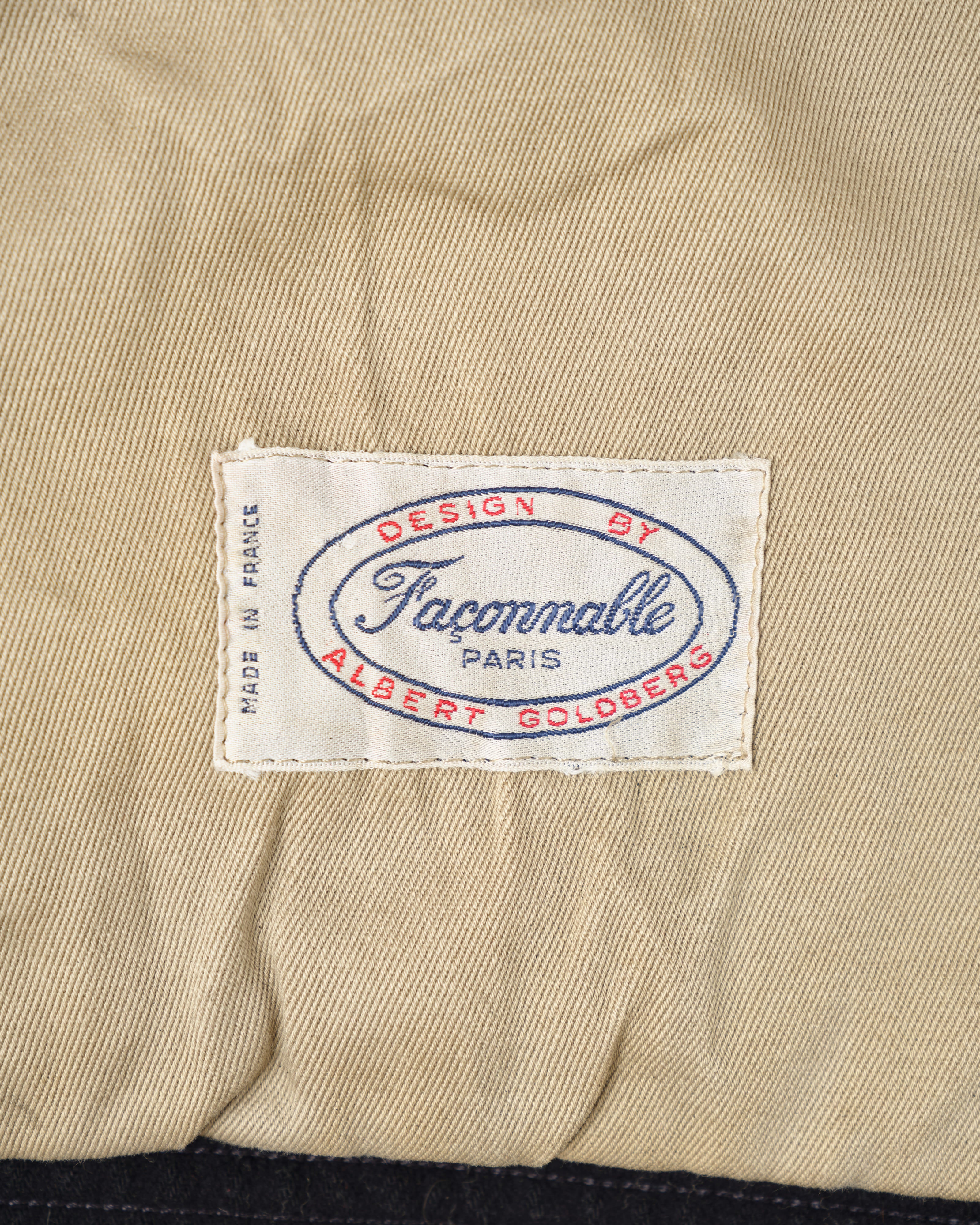 【~80’s】Vintage Façonnable Boa Collar Mixed Wool Vest Size.3