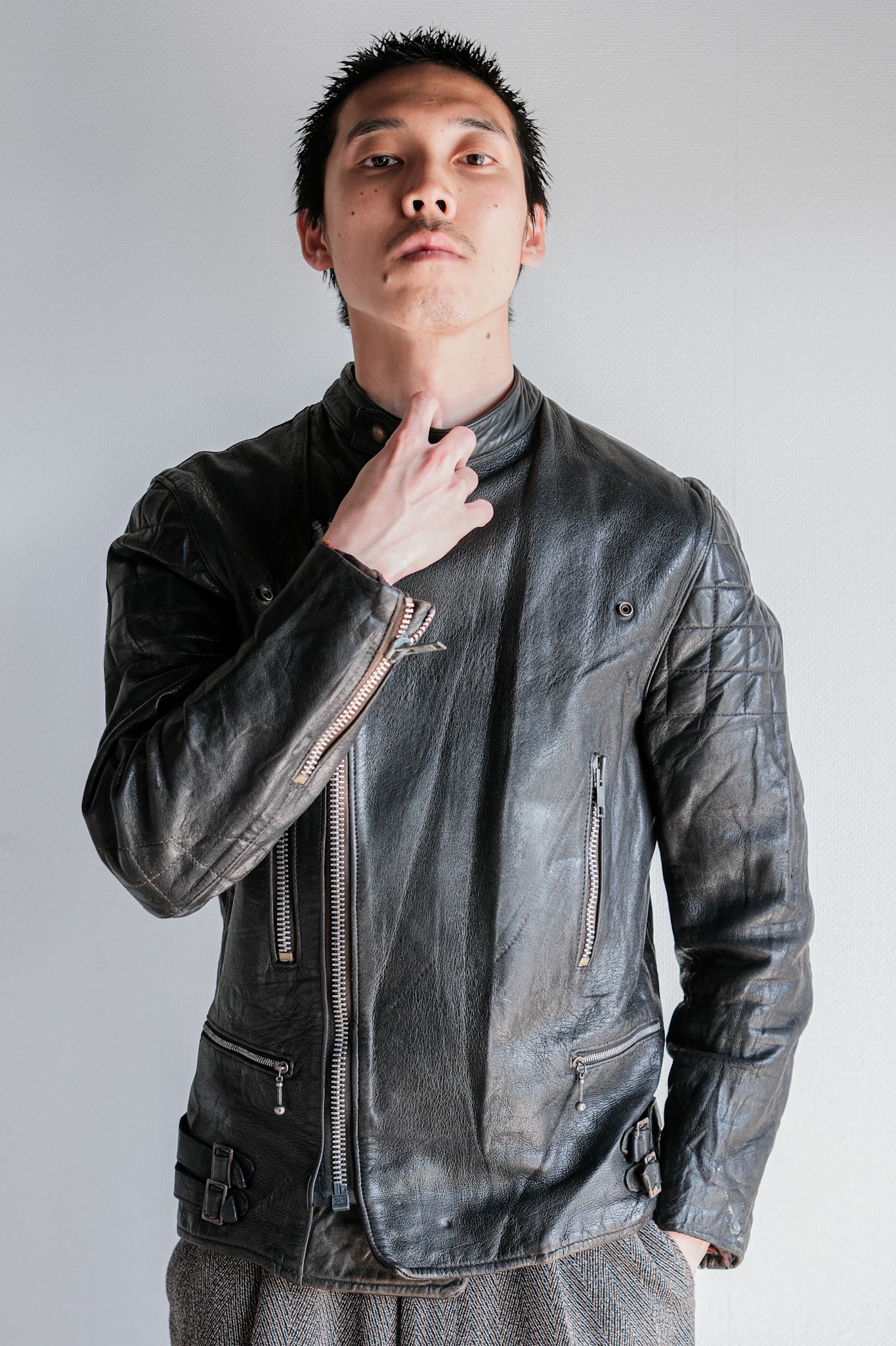 ［~60's］French Vintage Leather Riders Jacket "Jacques Motard"